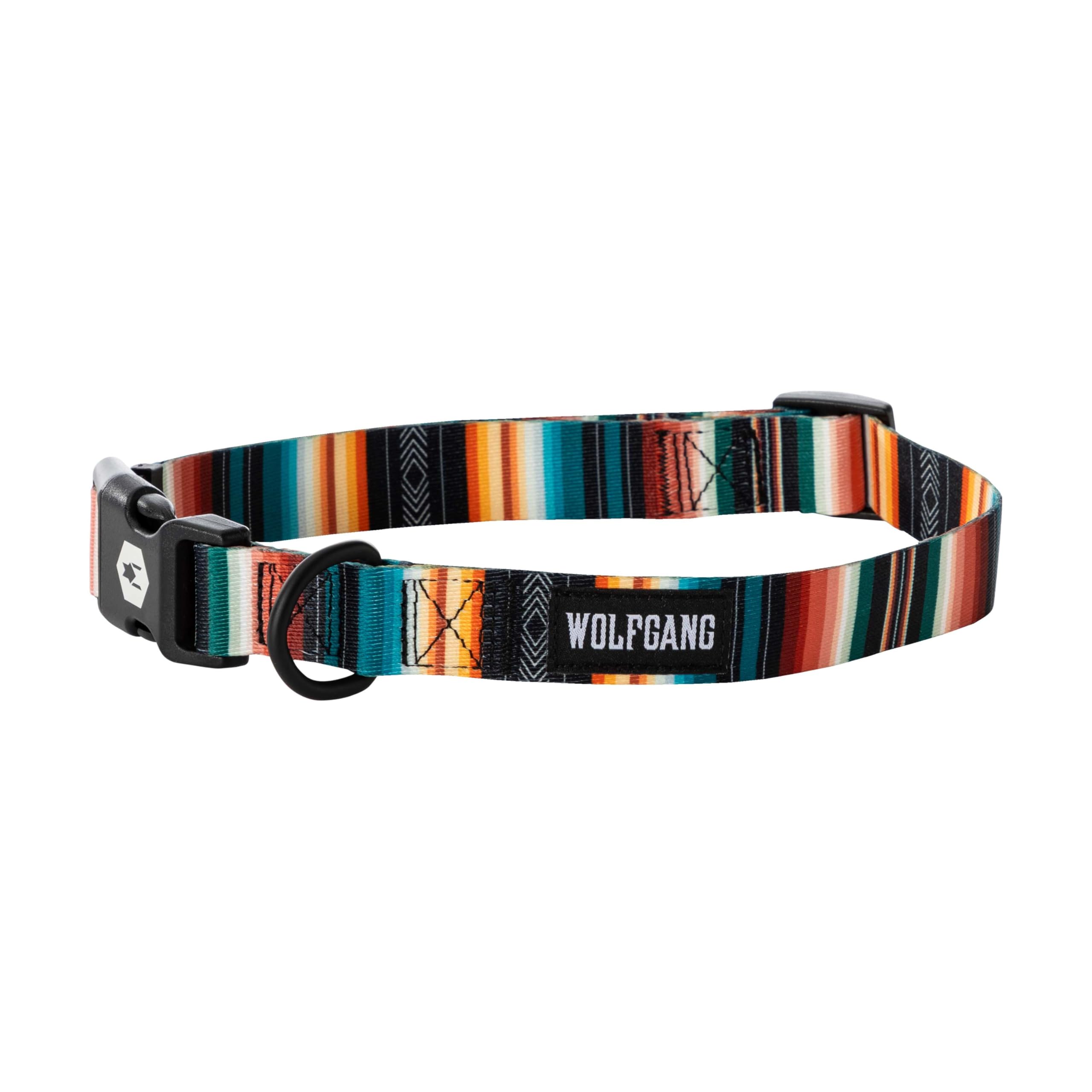 Wolfgang Heavy Duty, Adjustable Dog Collar With Quick Release Nylon Buckle For Walking & Training, Lostart Print, Small