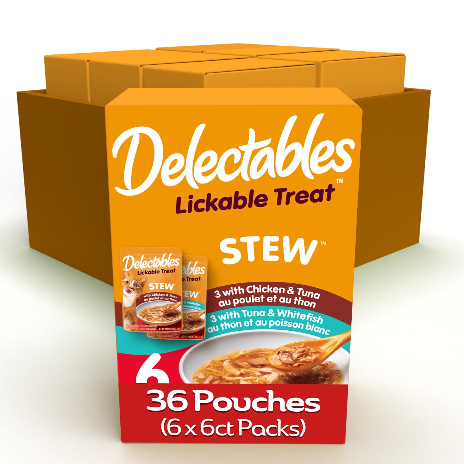 Delectables Lickable Treat Stew Wet Cat Treat Variety Pack, Food Topper, Hydrating, Grain-Free, No Fillers, No By-Products, No A