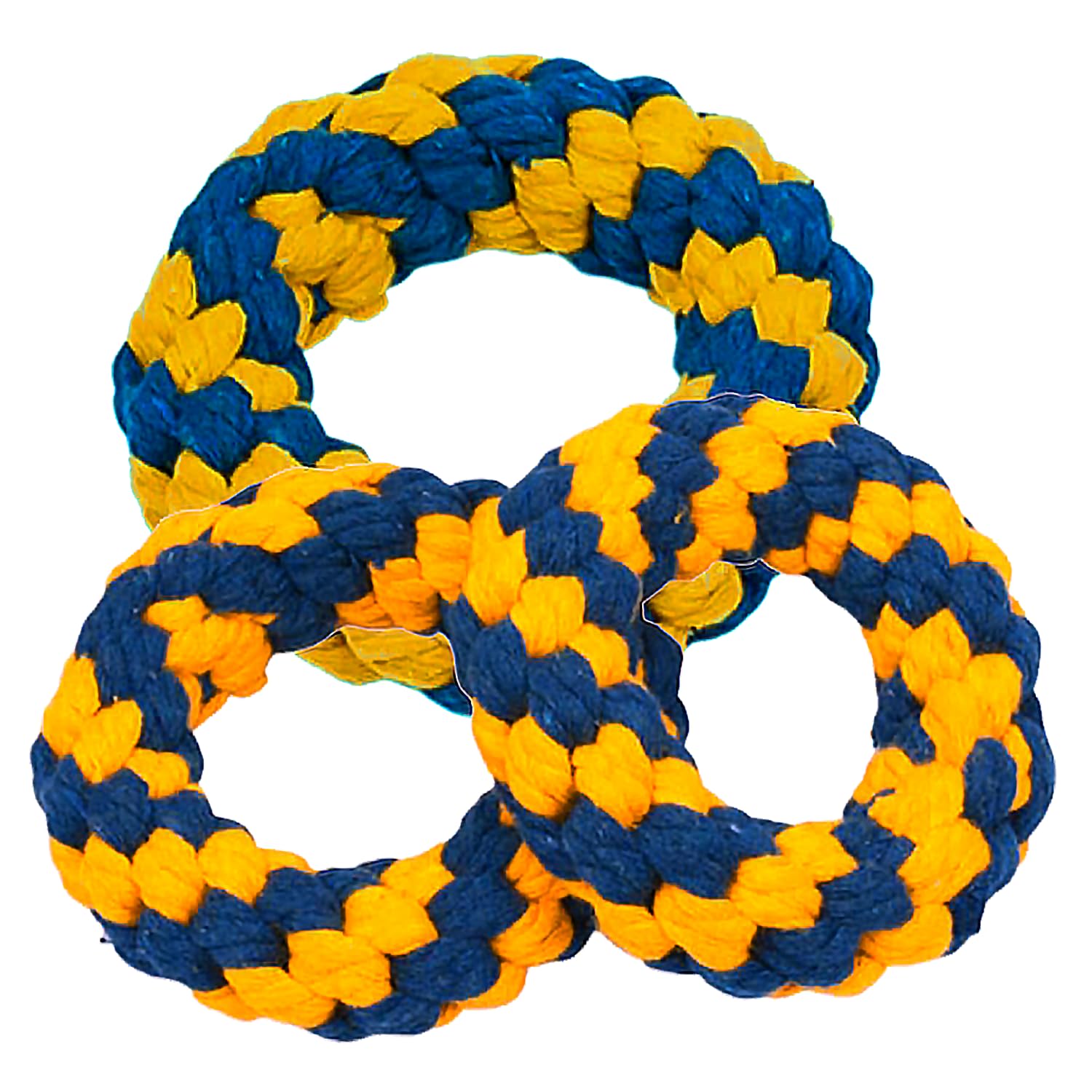 Zulono Ring Rope Tug Toy For Dogs, Durable Cotton, Tug Of War, Fetch, Chewing  Multiple Colors  3 Pcs