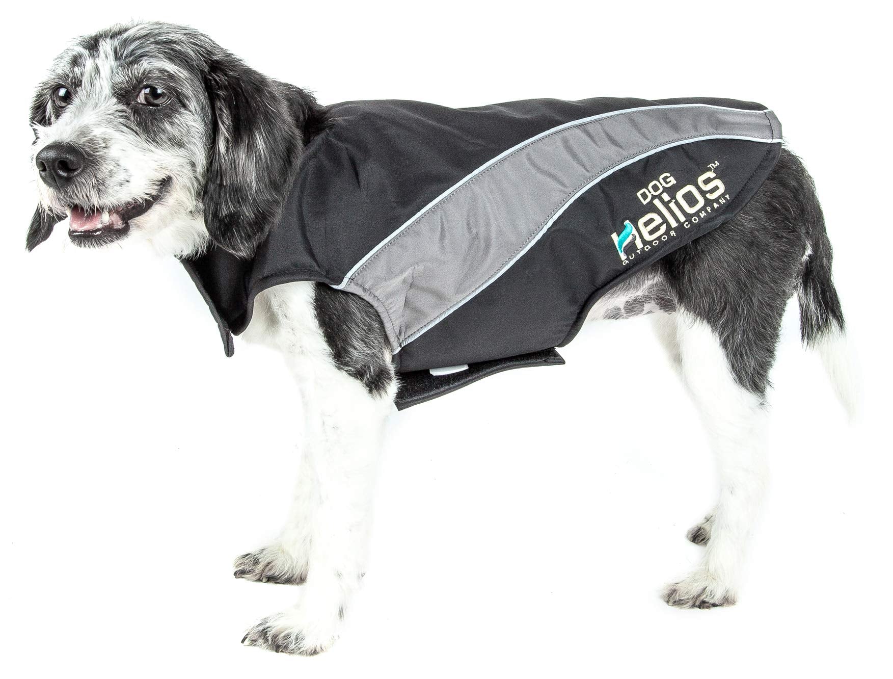 DOGHELIOS High Octane Softshell Neoprene Polar Fleece Reflective Performance Pet Dog Coat Jacket w/ Blackshark technology, Med