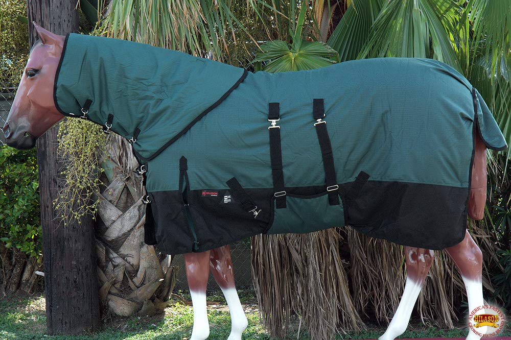 HILASON 1200D Waterproof Winter Horse Turnout Blanket Neck Cover Belly Wrap | 74 in