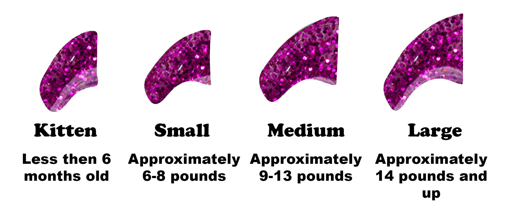 Purrdy Paws 100 Pack Soft Nail Caps For Cat Claws Royal Pink Glitter Medium