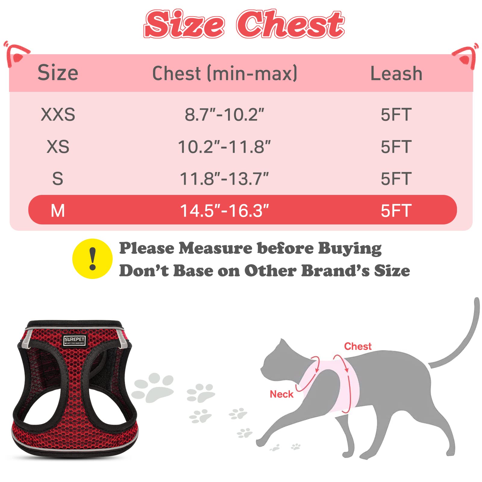 cat Harness and Leash for Walking Escape Proof, Adjustable Kitten Vest Harness Reflective Soft Mesh Puppy Harness for Outdoor, c