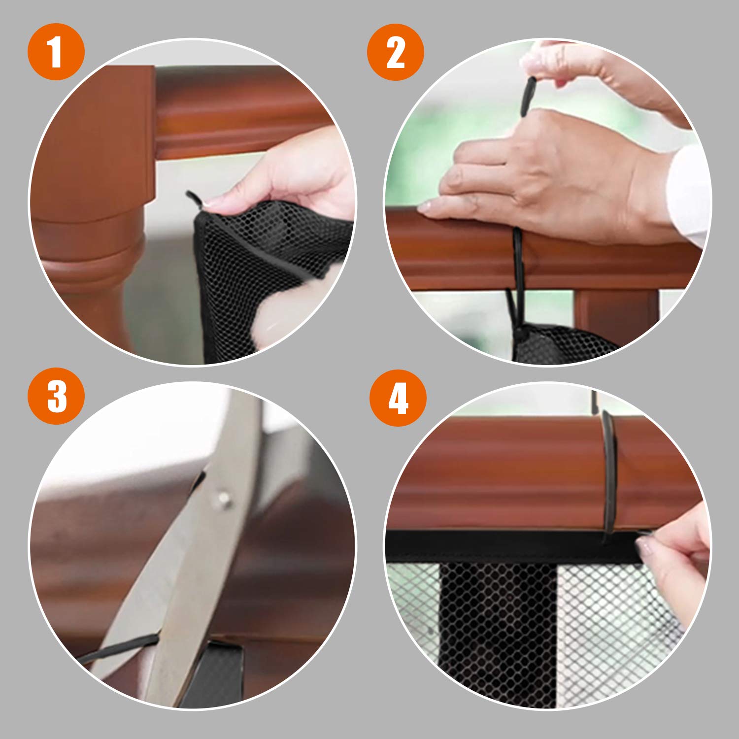 Child Safety Net, Durable Banister Guards For Kids Safety For Indoor Stairs Rails Cribs Balcony, Easy To Install And Use For Kids Pets Toys Safety With More Ties (Black)