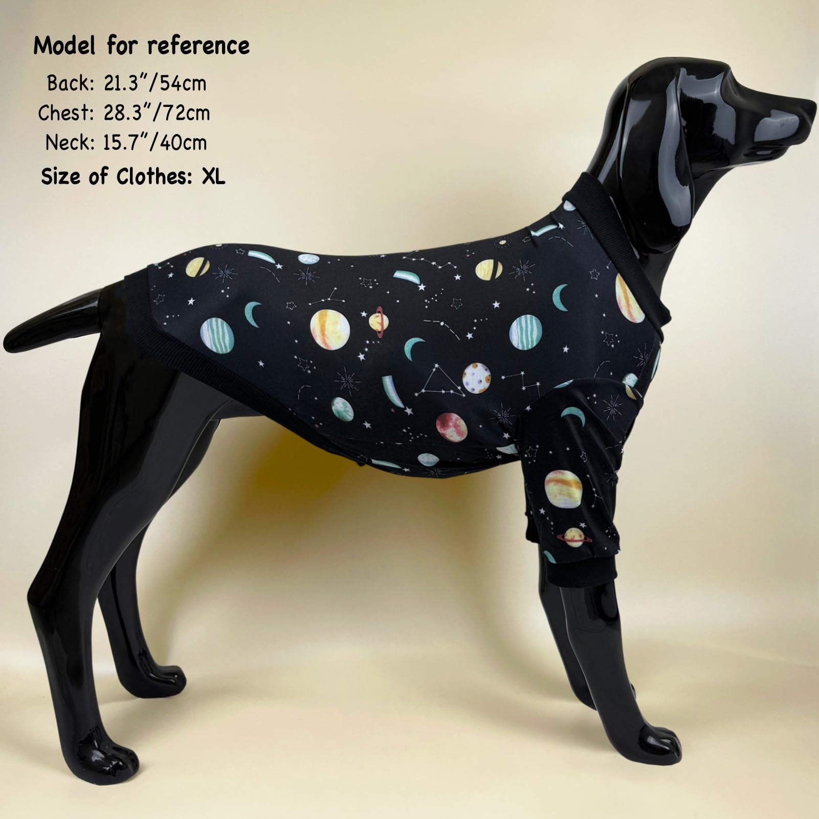 D.E.E Dog Shirt For Large Dogs Summer Cotton Dog Clothes Lightweight Tank Top Female Big (Galaxyblack, Xl)