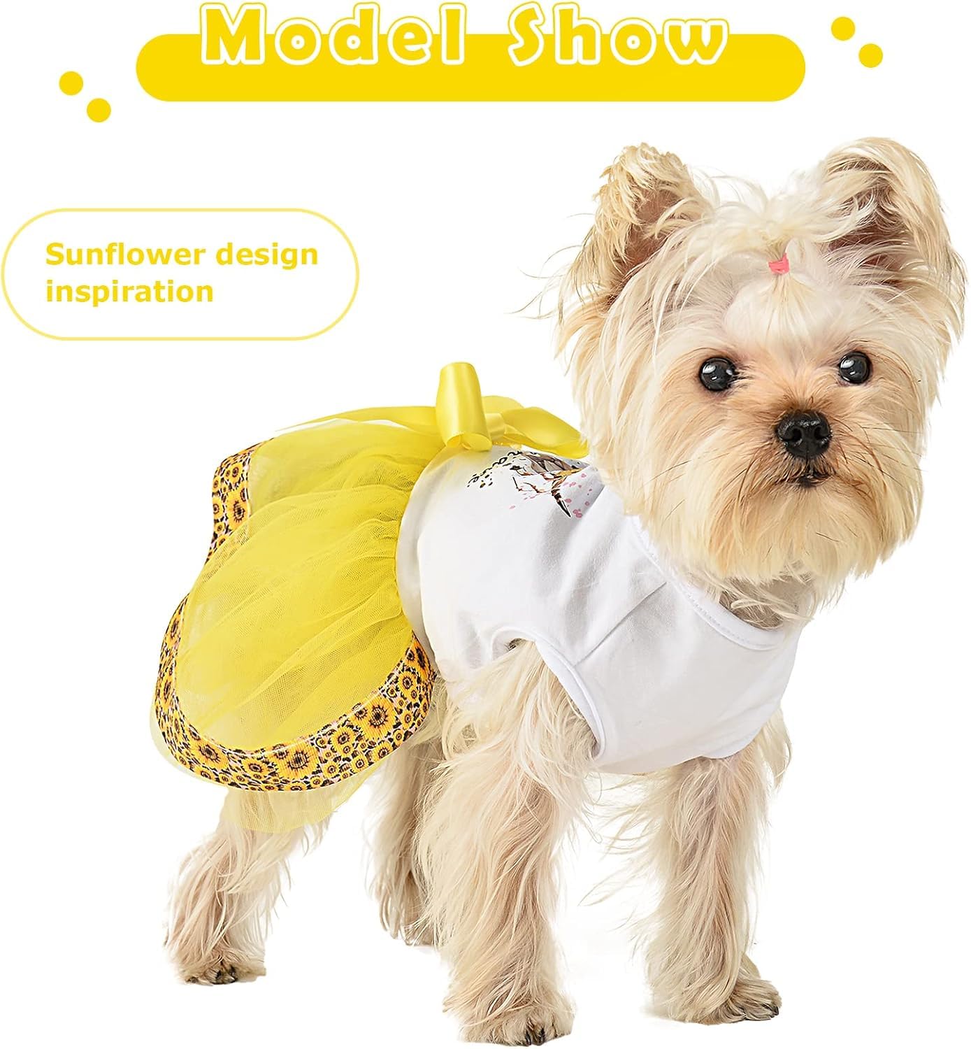 Dog Dress for Small Dogs, Puppy Costume Clothes Girls Pet Clothing Outfit Summer Spring Dresses Chihuahua Yorkie Cat Apparel