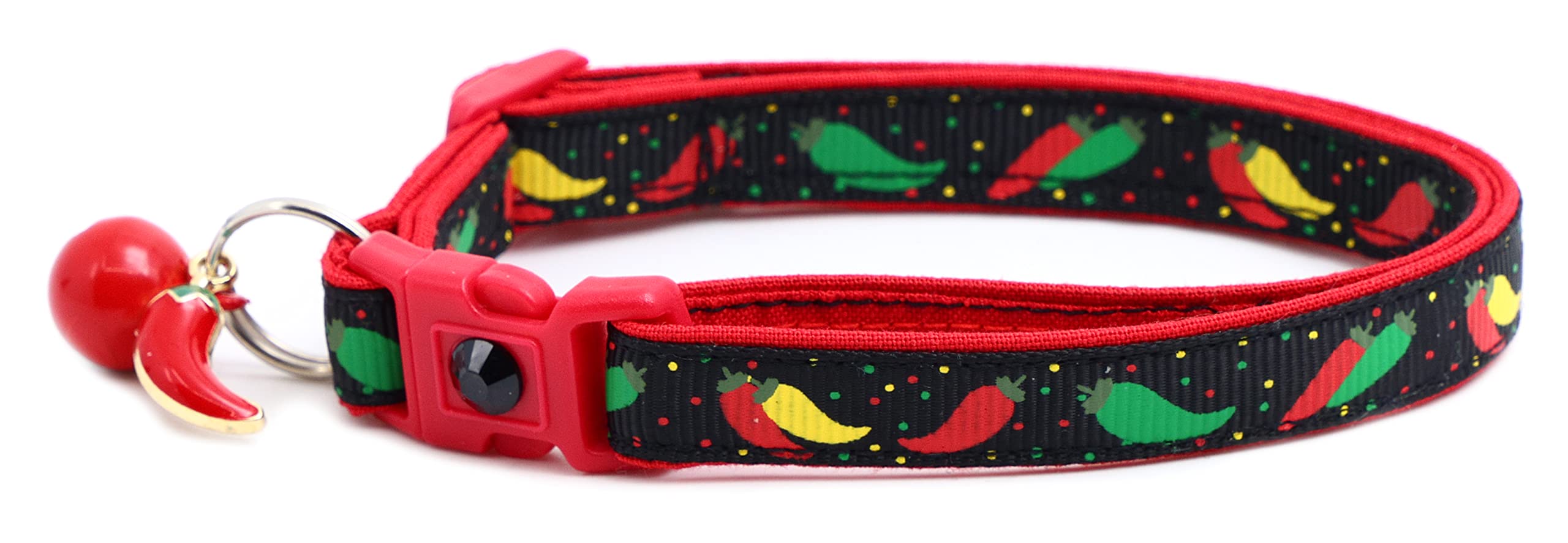 Pepper Cat Collar - Safety - Breakaway - Charm And Bell - Pugs2Persians (Large(10Lbs & Up), Black)