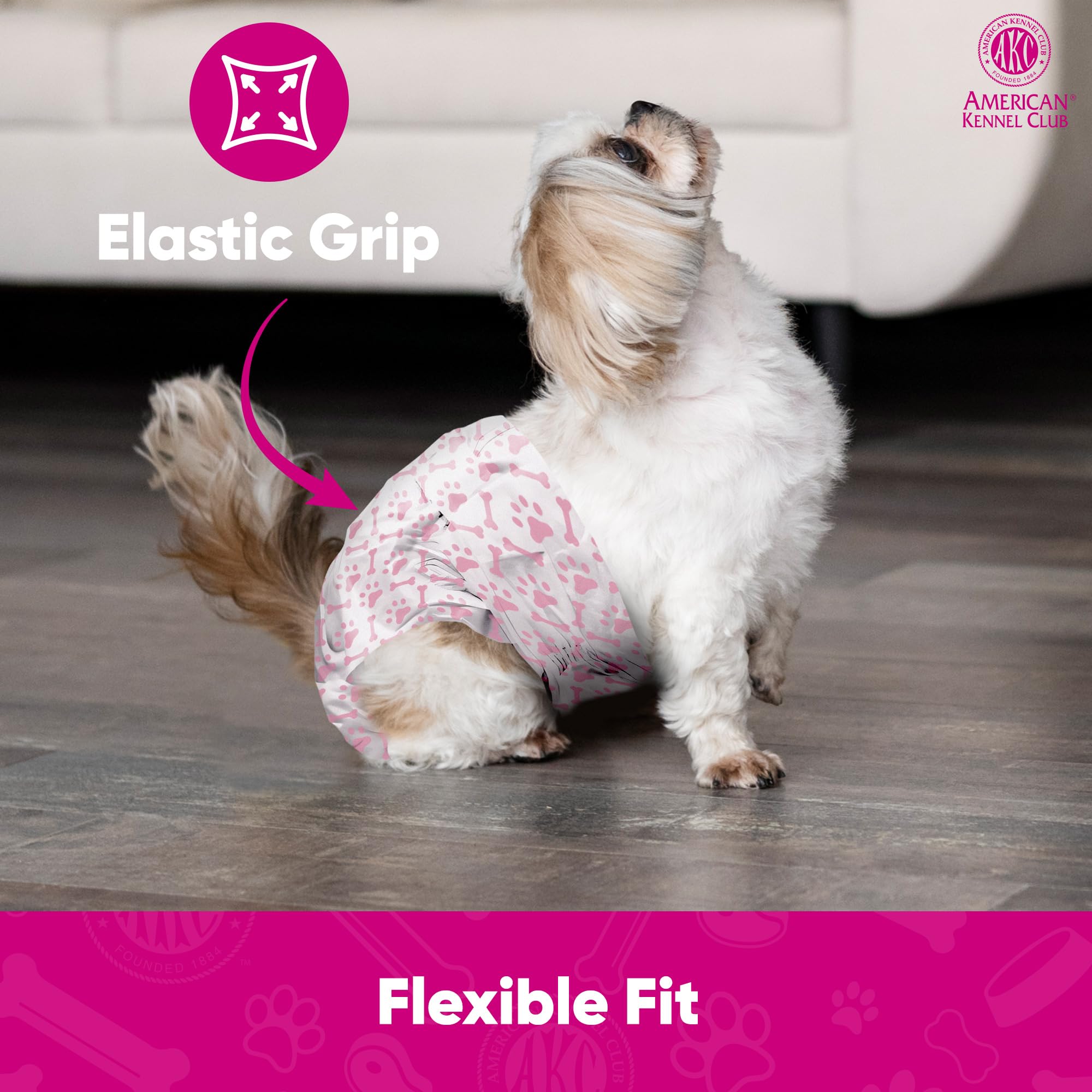 American Kennel Club Disposable Dog Diapers, Medium (15-23 in), Quick-Drying Material, 1-Pack, Wetness Indicator, Model AKC70016