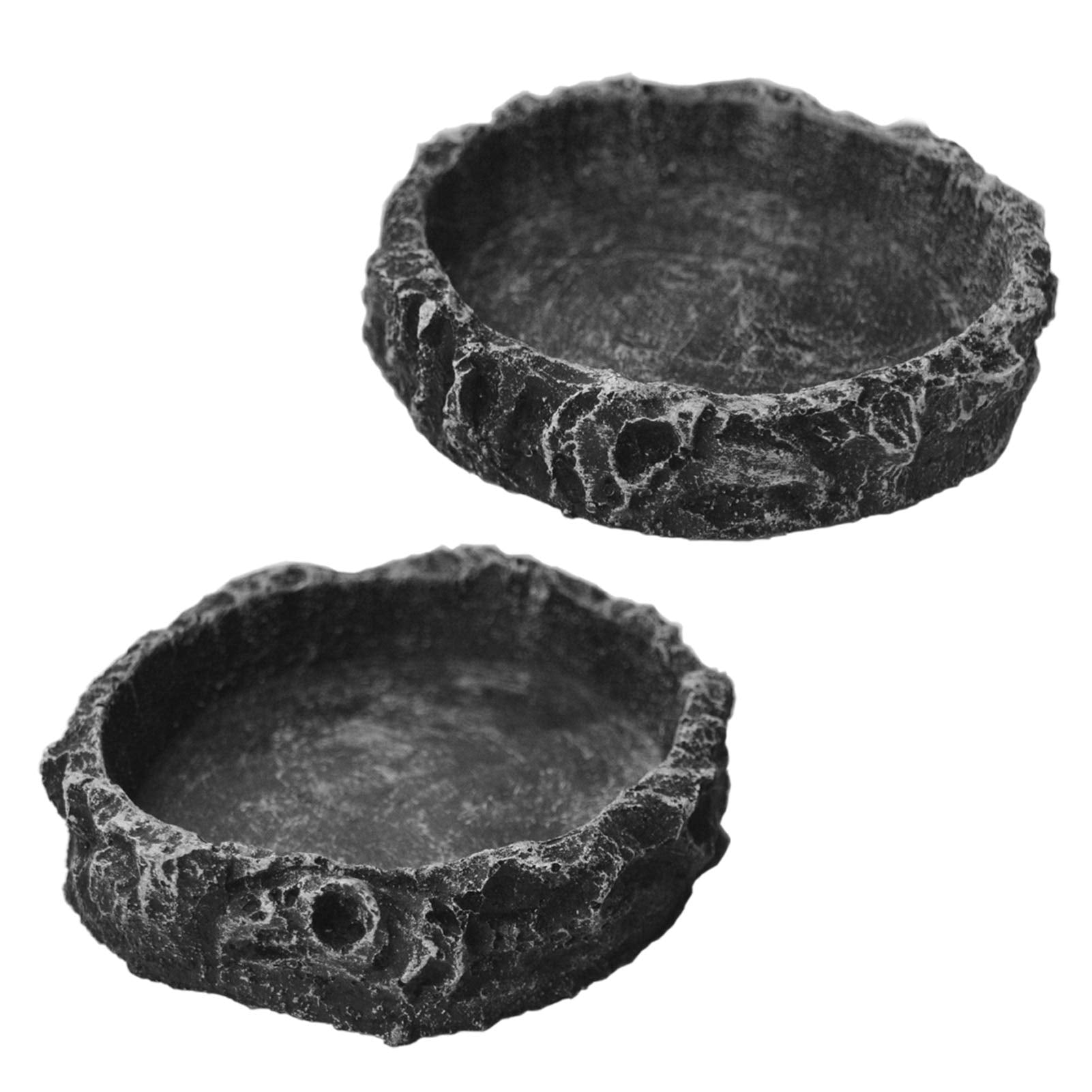 2 Pack Reptile Water Dish Reptile Water and Food Bowls Reptile Feeding Dish,Breadworm Feeding for Leopard Gecko Lizard Spider Sc