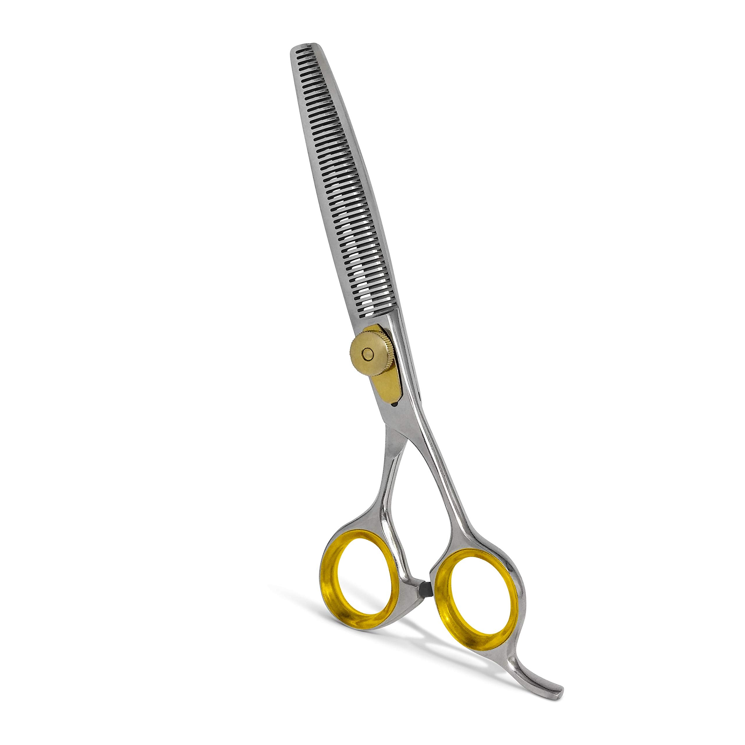 Sharf Pet Thinning Shears Gold Touch 7 46Tooth Professional Dog Grooming Scissors, Slim Pointed Tip Shear, Sharp 440c Japanese