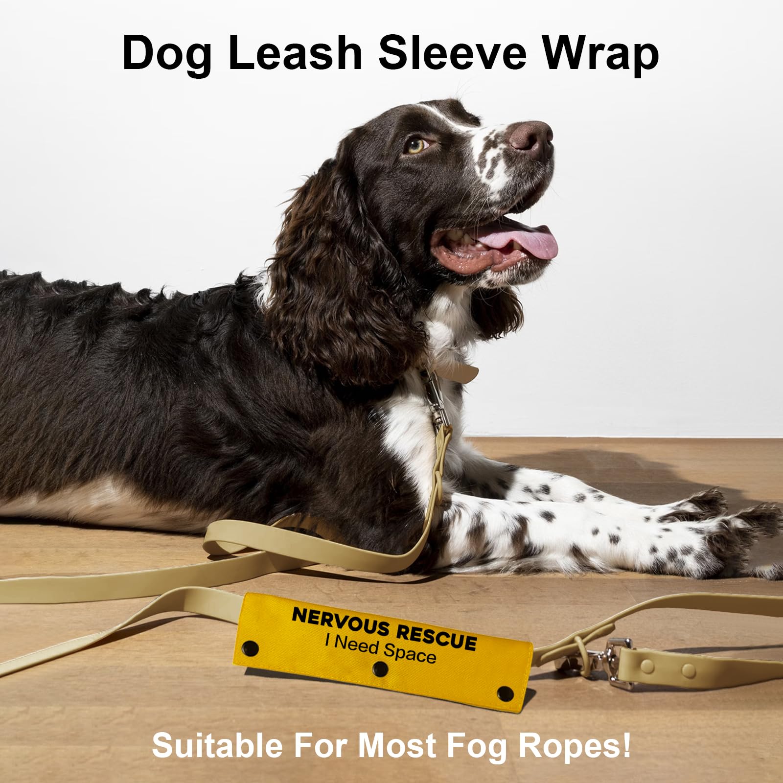 Yrovwenq Nervous Rescue Sleeve - Yellow Funny Dog Leash Wrap For Dogs With I Need Space Nervous Rescue Warning