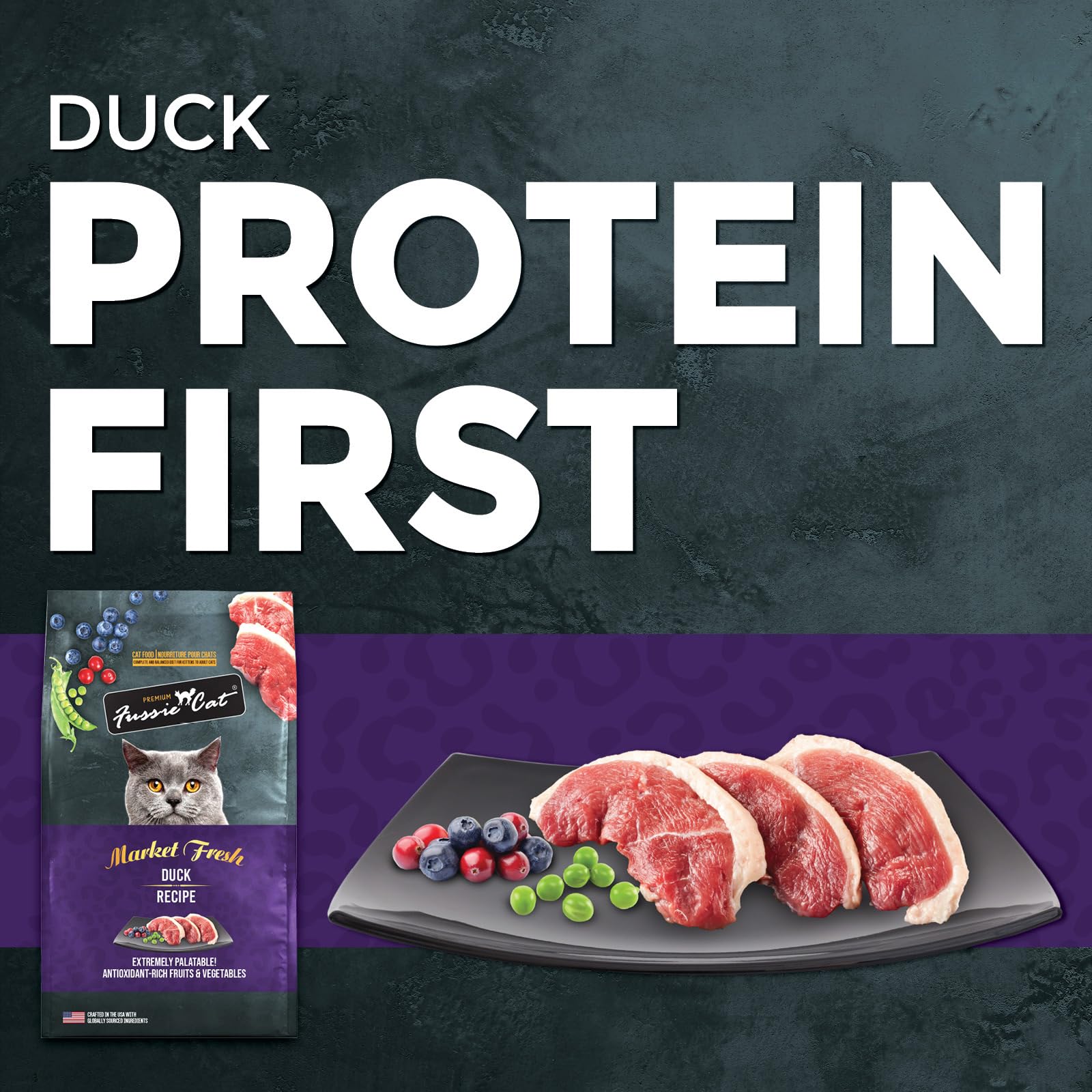 Fussie Cat Market Fresh Duck Recipe, Dry Cat Food, 10lb Bag