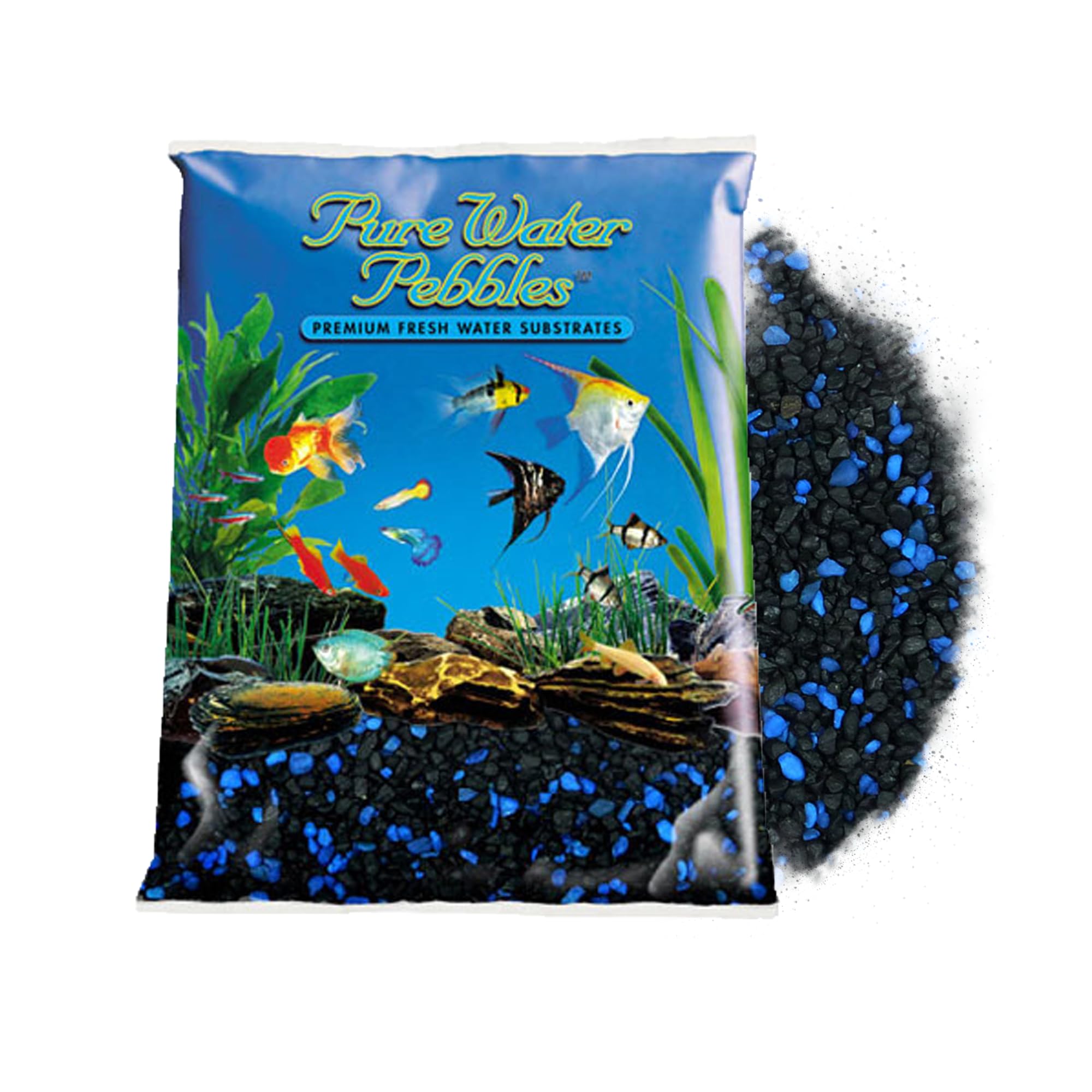 Pure Water Pebbles Midnight Glo Aquarium Gravel - 5 lbs - Non-Toxic, Colorfast, Vibrant Substrate for Aquariums, Terrariums, Pon