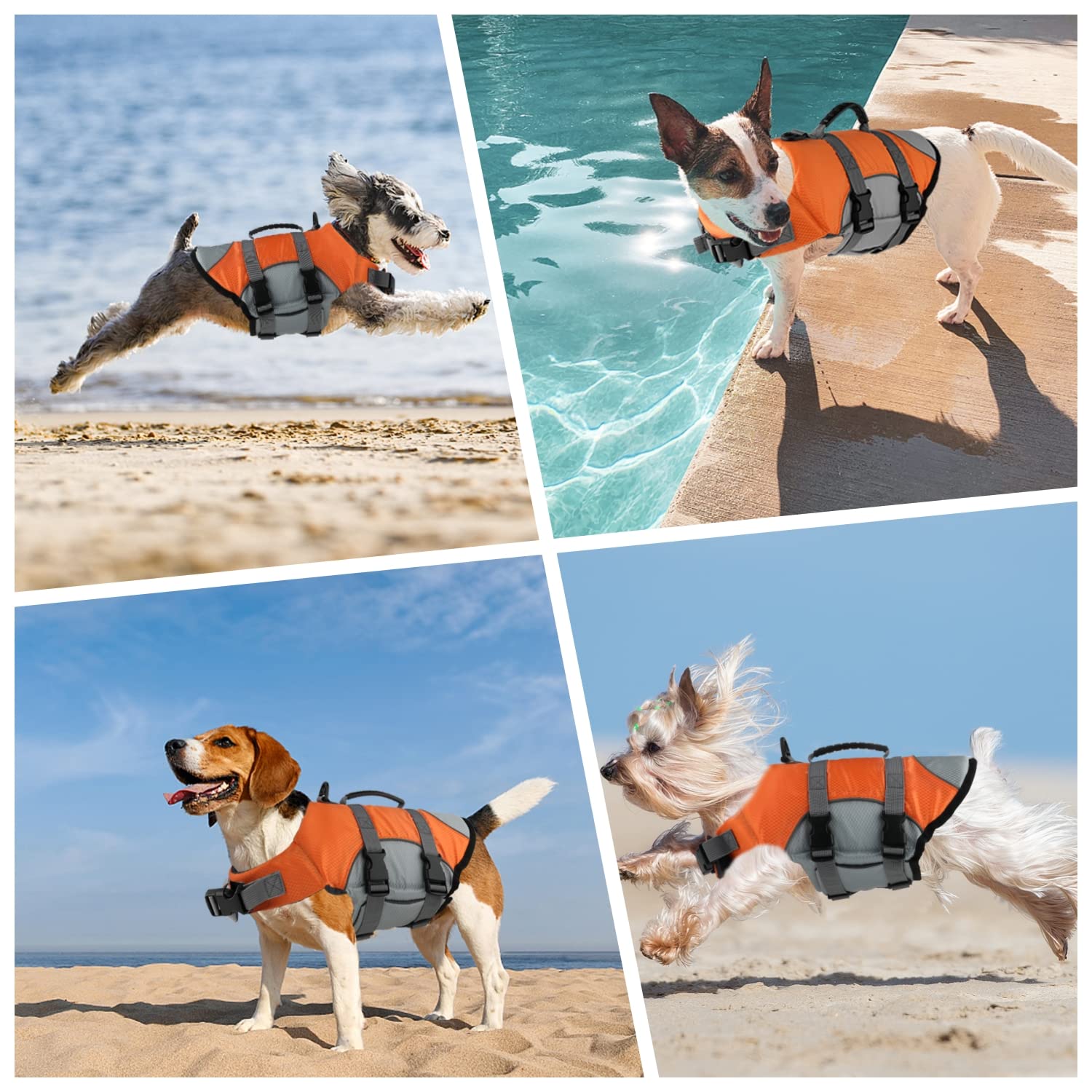 Mklhgty Dog Life Jacket, Reflective Adjustable Dog Vest With Rescue Handle For Swimming & Boating, Ripstop Pet Safety Life Prese