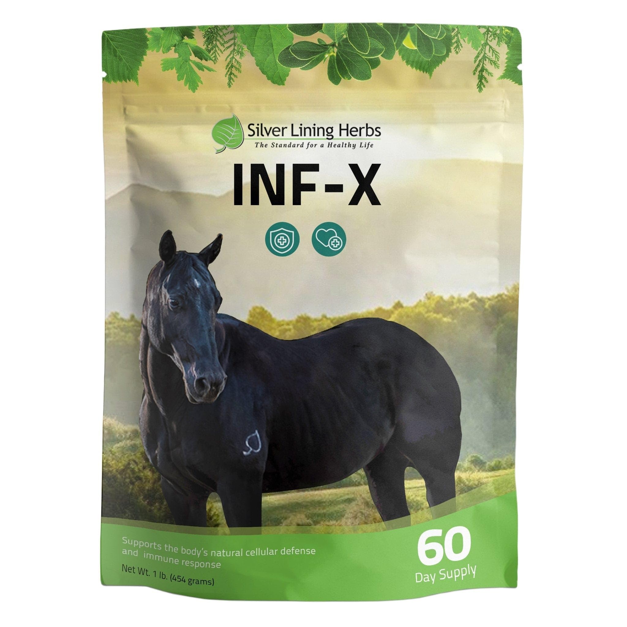 Silver Lining Herbs Equine INF-X - Supports Horse Stress Relief and Healthy Levels of Good Bacteria - Natural Support for Equine