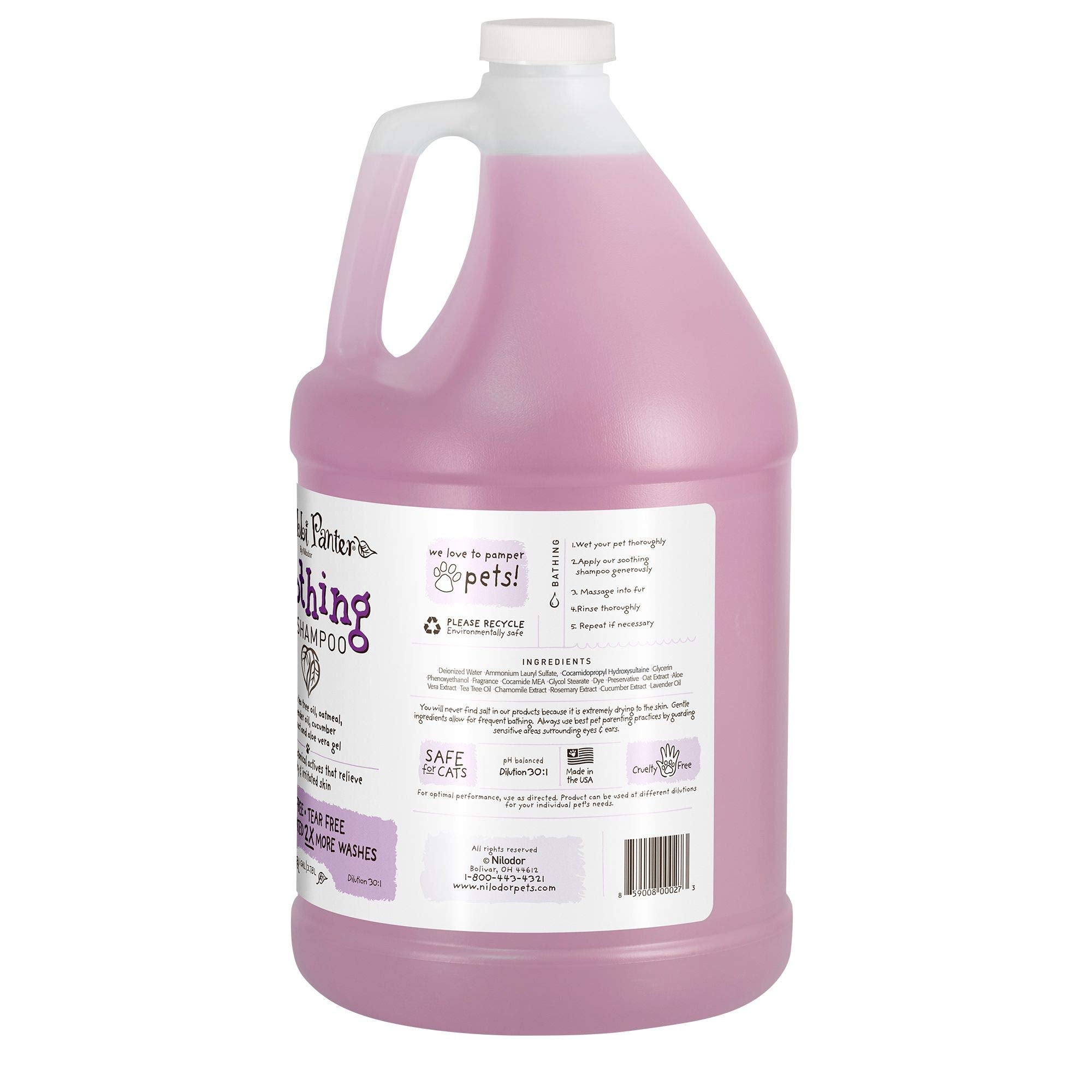 Bobbi Panter Soothing Dog Shampoo, Lavender Scent, 1 Gallon - Heals & Soothes Irritated Skin, 30:1 Concentrated Formula