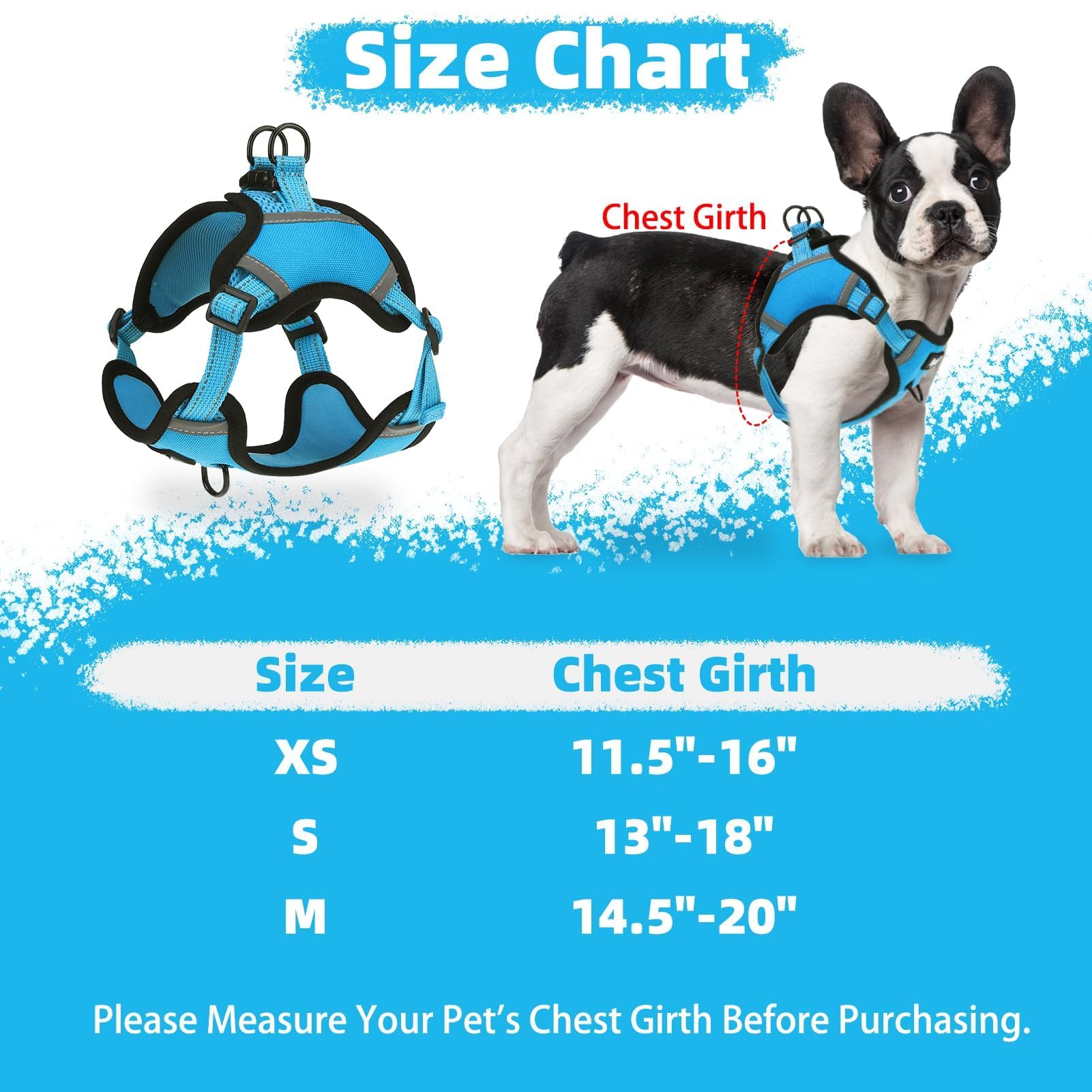 Pupteck No Pull Dog Harness Medium Sized Dog, Adjustable Reflective Escape Proof Easy Control, Comfortable Soft Padded Step In P