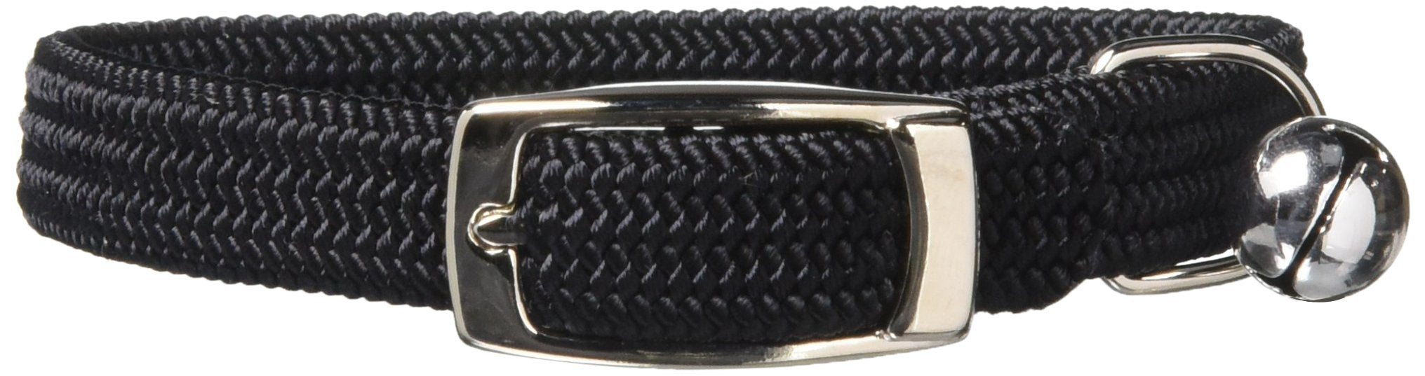 Omnipet Kool Kat Elastic Cat Safety Collar With Bell, Black, 8''