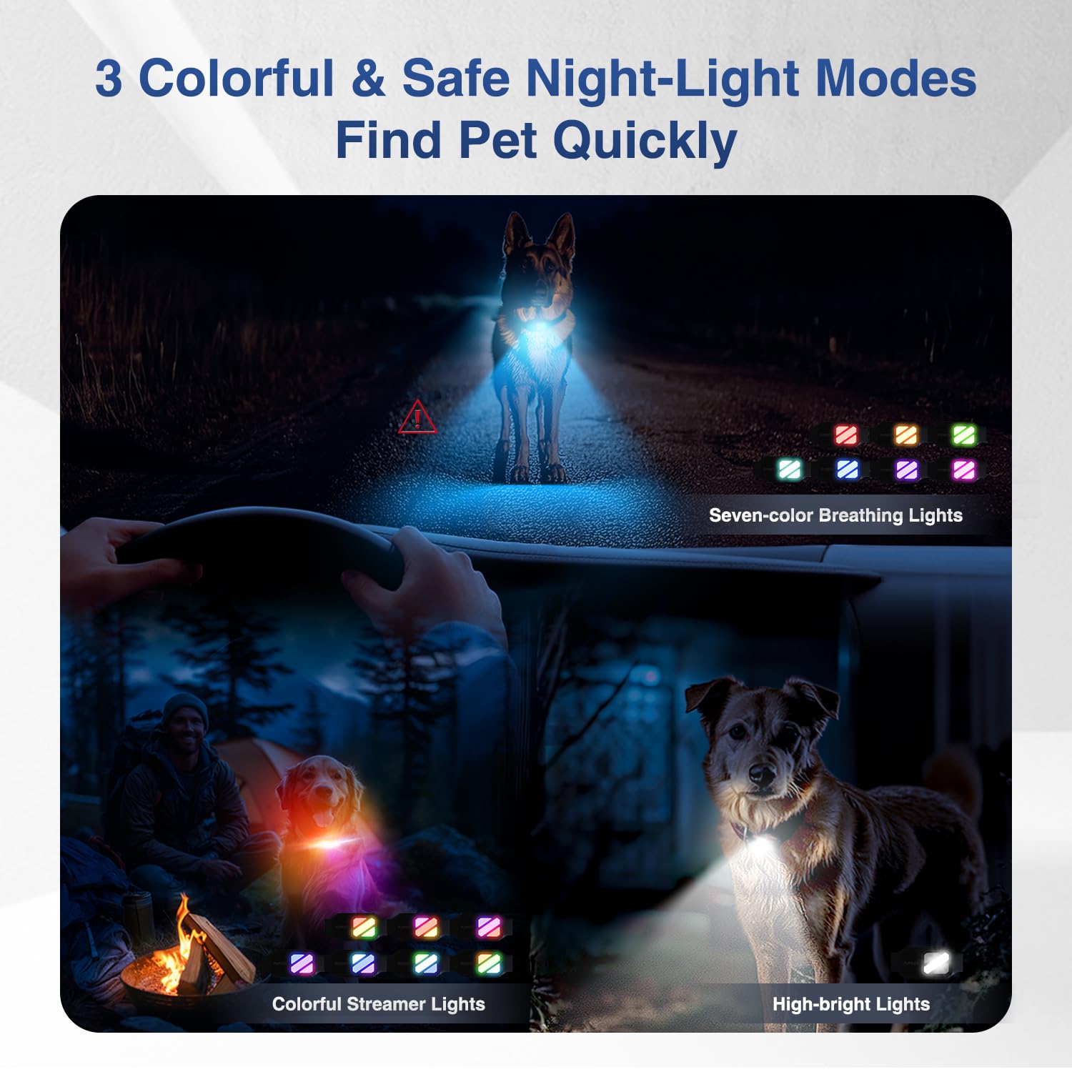Dog Training Collar With 3 Night Lights- 4200 Ft Innovative E Collar For Dogs Training 119 Training Levels, 100% Safe Waterproof