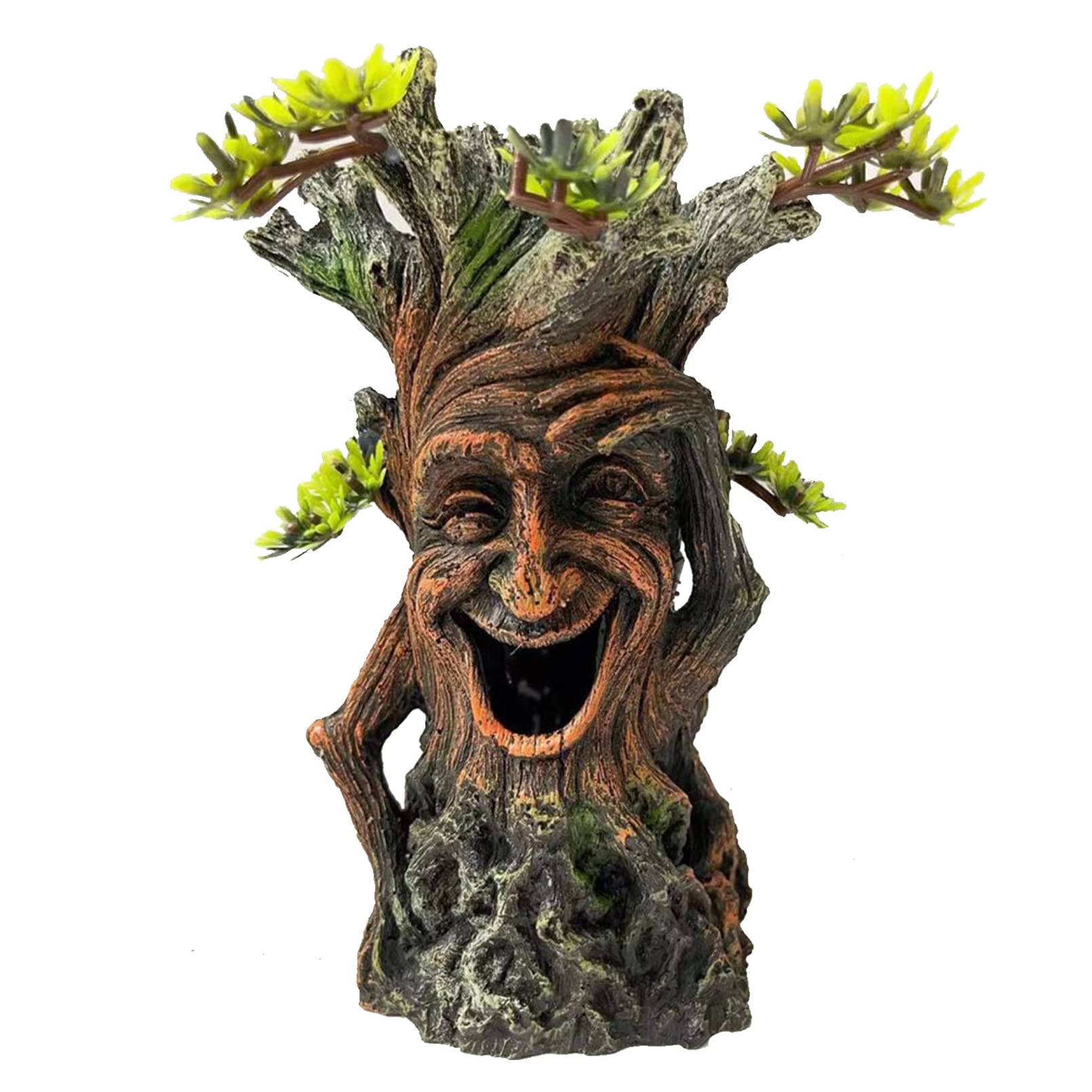 Tfwadmx Fish Tank Tree Trunk Decoration Accessories Aquarium Tree Statue Hollow Stump Root Branch Hideout Freshwater Saltwater O