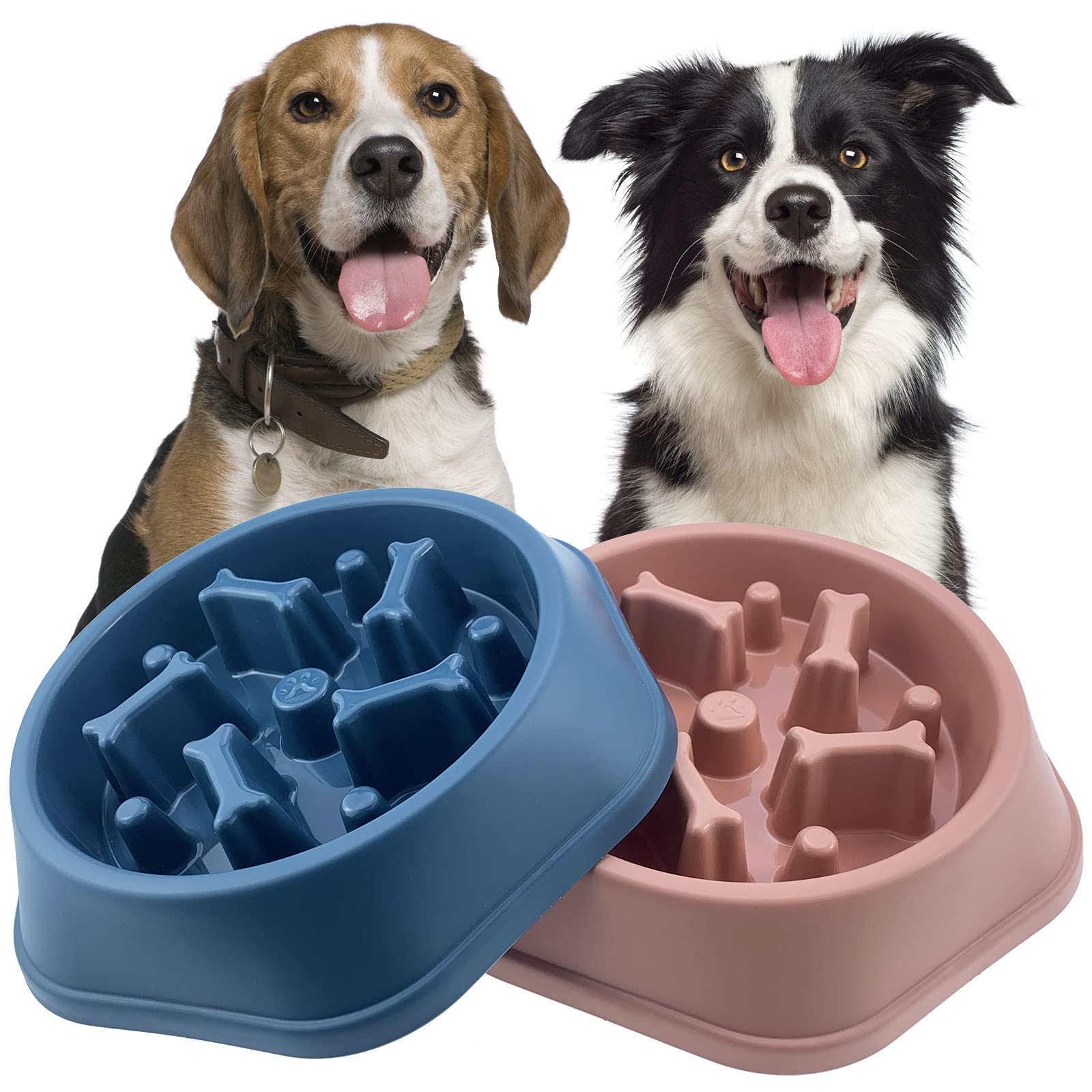 CAISHOW Slow Feeder Dog Bowl Anti Gulping Healthy Eating Interactive Bloat Stop Fun Alternative Non Slip Dog Slow Food Feeding P