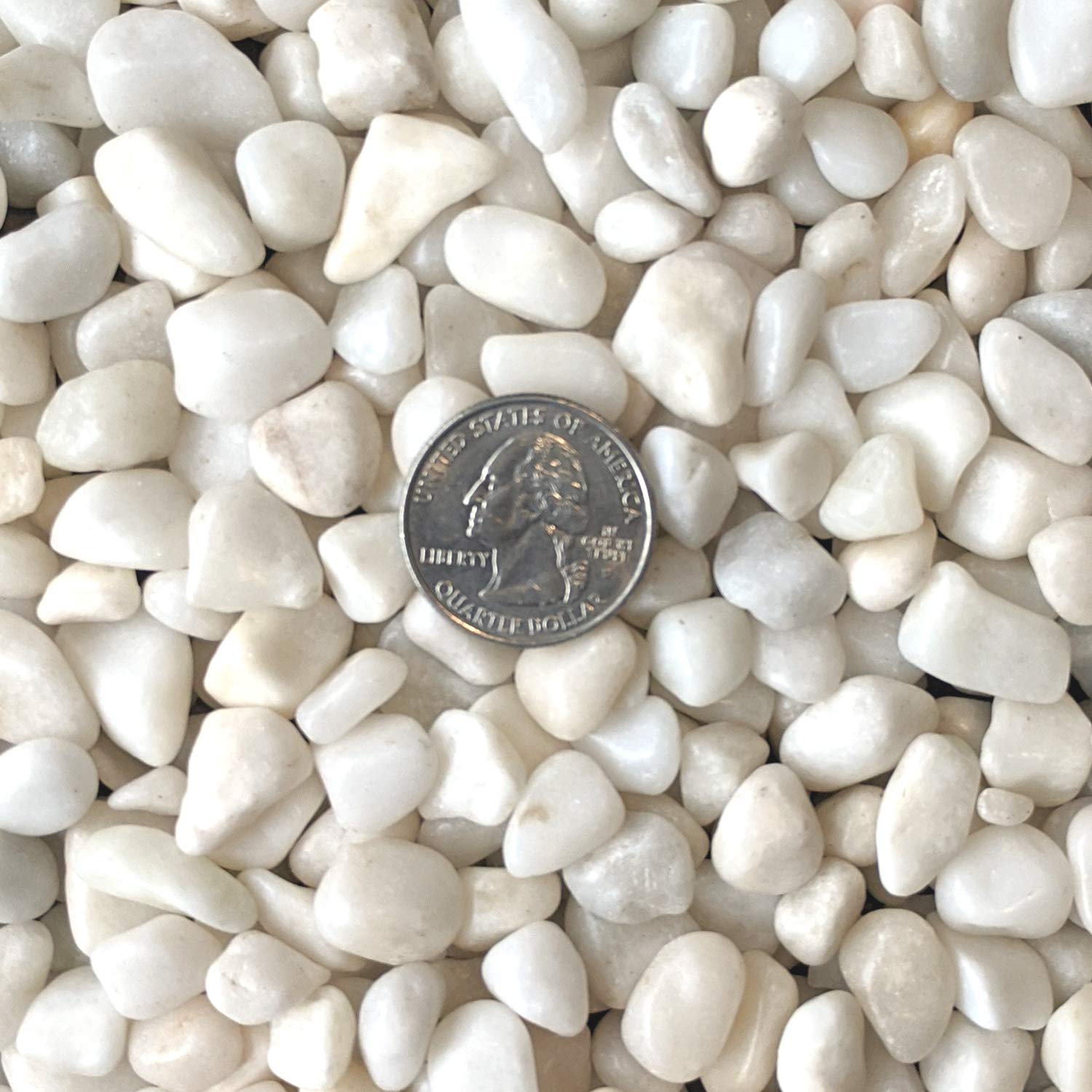 Midwest Hearth Decorative White Pebbles - 3/8" Gravel, 2-lb Bag, Stone Material