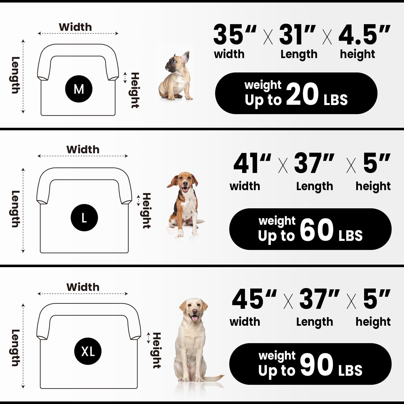 Blunique Calming Dog Couch Bed For Large Dogs, 41 X 37 Inch Waterproof Memory Foam, Durable Fluffy Fuzzy Mats With Washable Remo