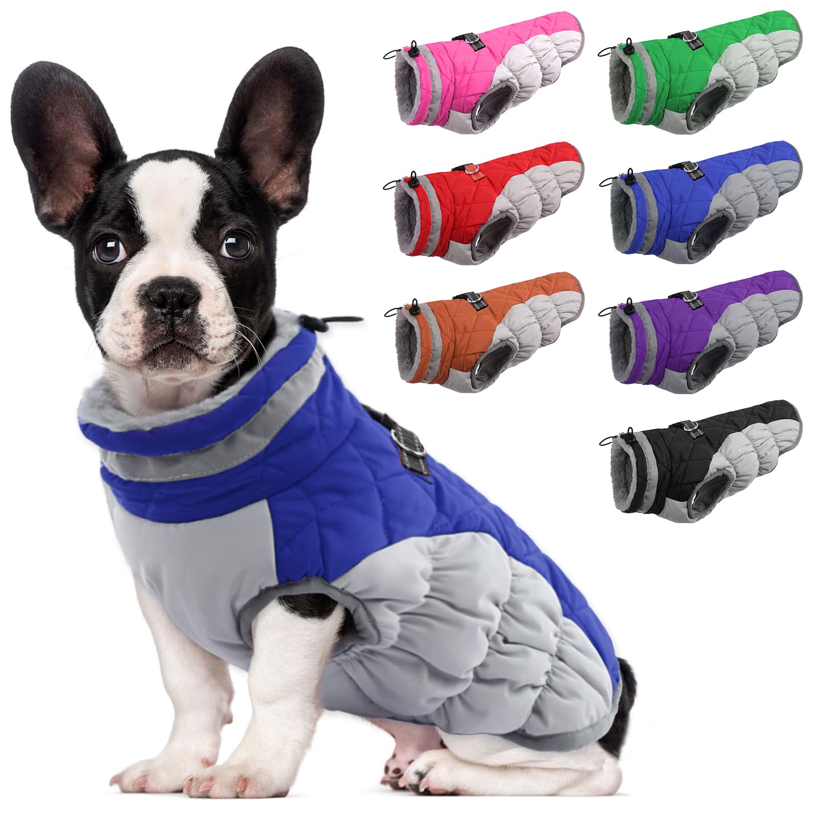 Lelepet Warm Dog Winter Coat Dog Coat Fleece Dog Jacket With Harness Dog Cold Weather Coats Windproof Reflective Turtleneck Xs D