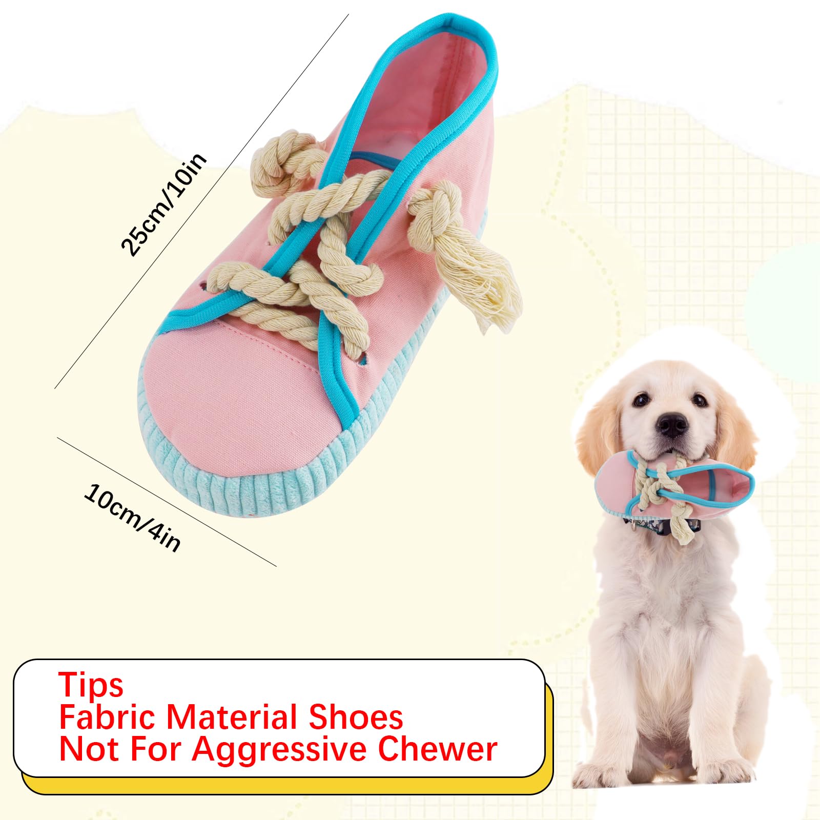 vocheer Dog Chew Toy, Dog Toys to Keep Them Busy Durable Teething Shoe Interactive Squeaky Puppy Toy,Small,Medium Breze, Machine