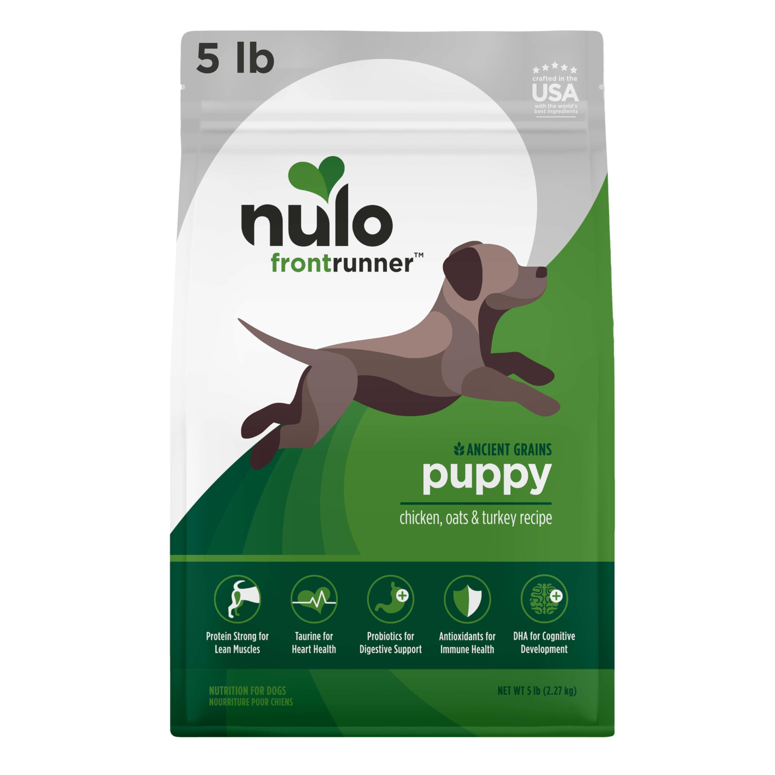 Nulo Frontrunner Ancient Grains High-Protein Puppy Food, Chicken, Oats, & Turkey Recipe- Natural Dry Puppy Food with Probiotics,