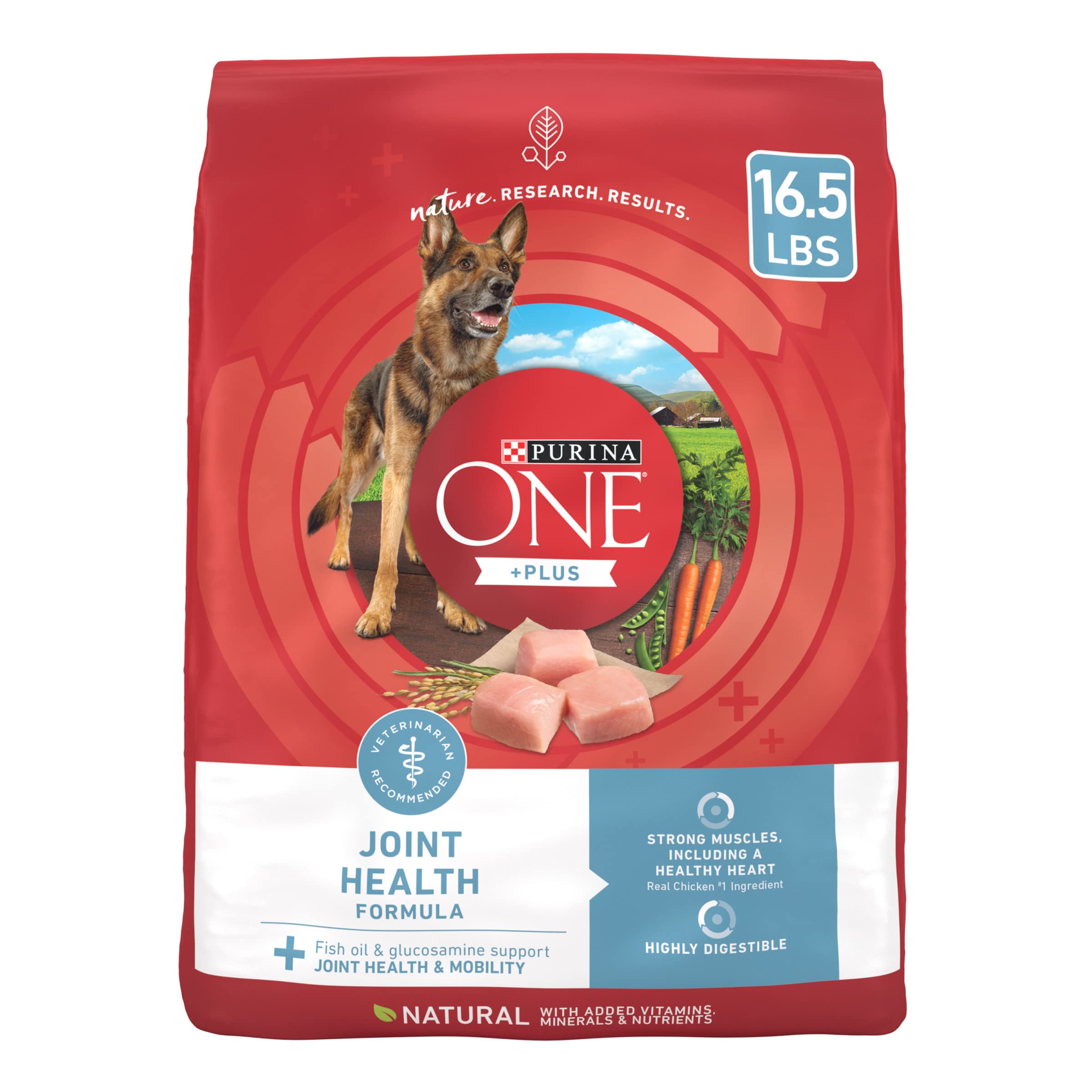 Purina ONE Plus Joint Health Formula Natural With Added Vitamins, Minerals and Nutrients Dry Dog Food - 16.5 lb. Bag
