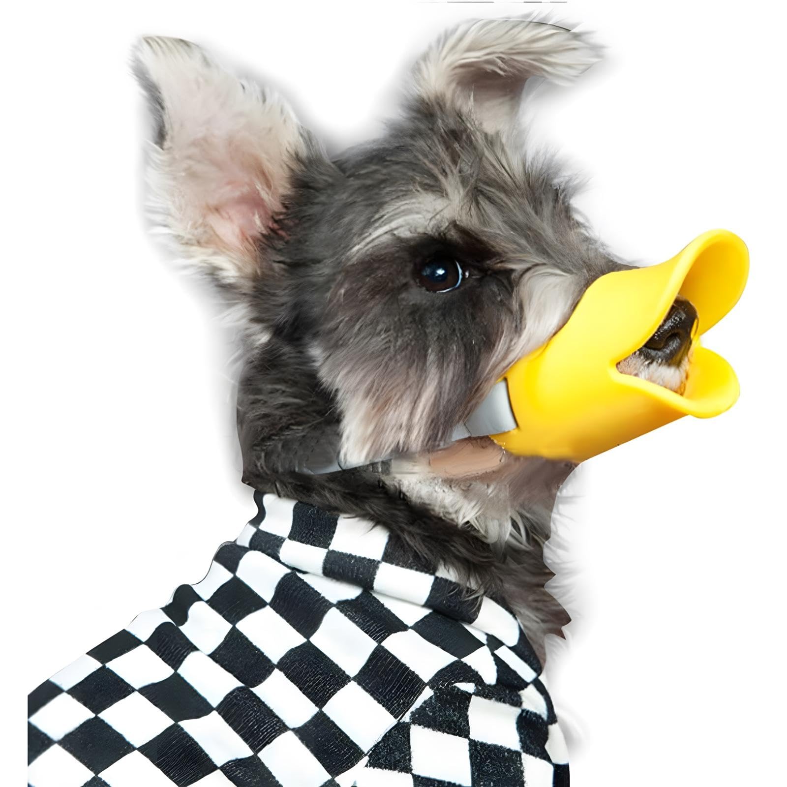 NACOCO Anti Bite Dog Muzzle - Silicone, Medium, Yellow, Model 2015MMASK-YELLOWM, Bite-Proof Duck Mouth Shape Cover Set