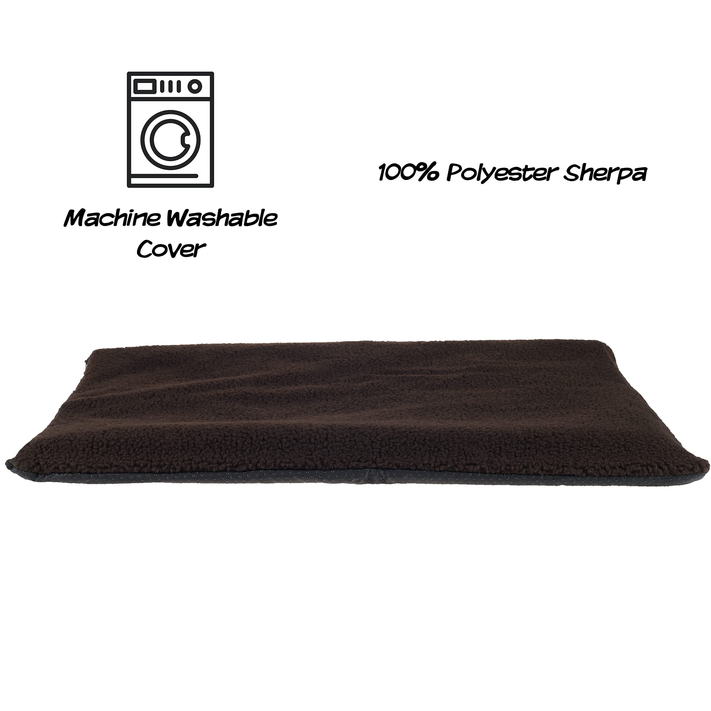 Self-Warming Cat Bed - 36X24 Thermal Pet Mat, Bed Liner, Or Self-Warming Crate Pad With Soft Sherpa Top For Dogs, Cats, Pets By Petmaker (Brown)