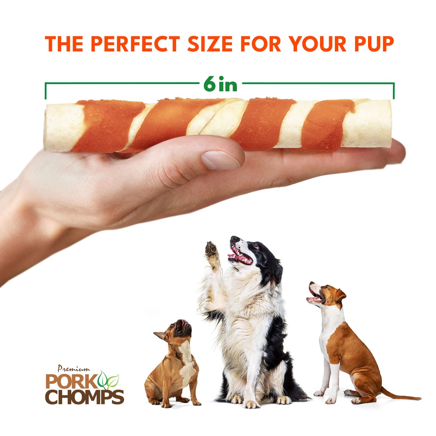 Pork Chomps Premium Sweet Potato Wrapped Porkskin Twists