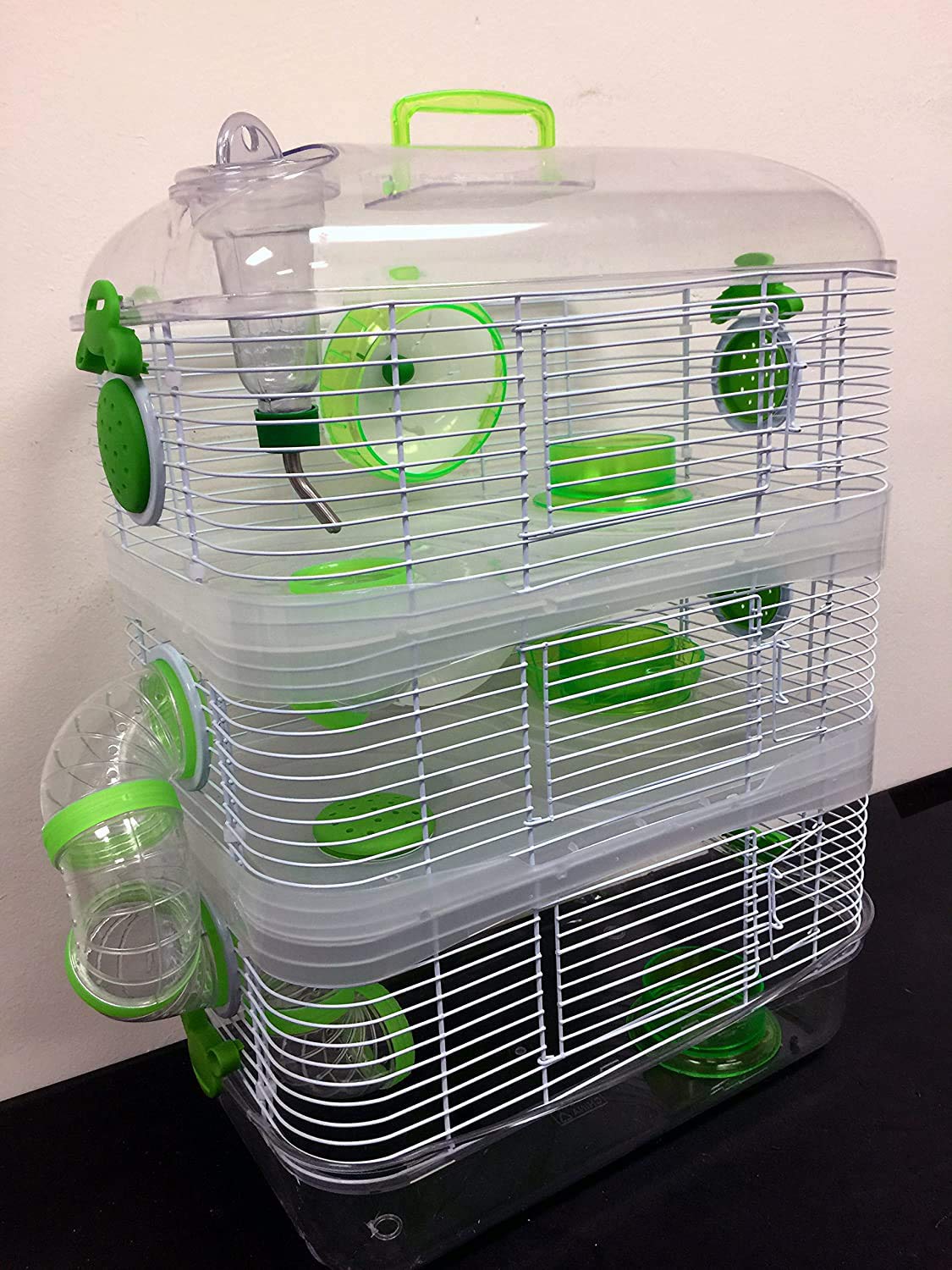 3-Levels Acrylic Clear Hamster House Habitat Cage for Dwarf Hamster Rodent Gerbil Mouse Mice