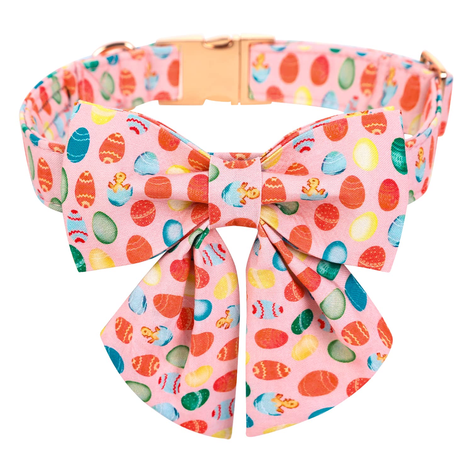 Maca Bates Easter Day Dog Collar With Bow Bowtie Easter Egg Dogs Sailor Bow Tie Collars Breakaway Soft Durable Cute Adjustable P