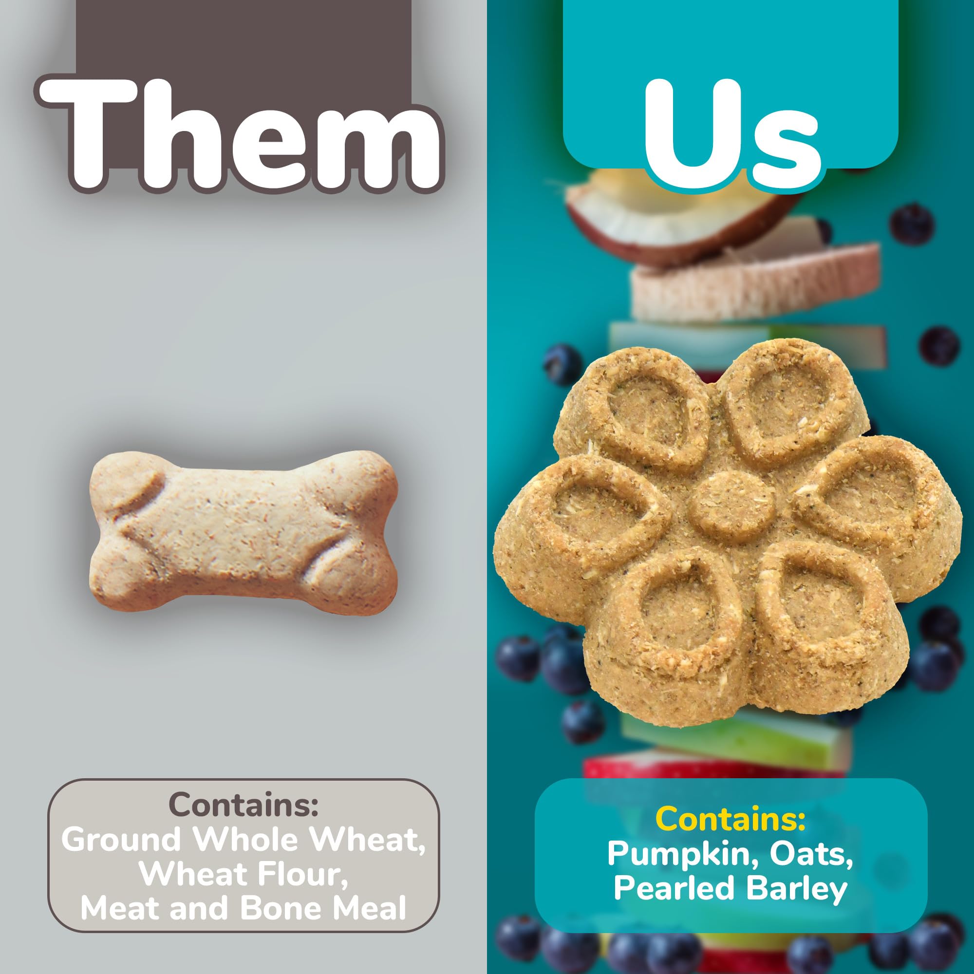 Fruitables Biggies Dog Biscuits - Crunchy Dog Biscuits Made with Pumpkin - Healthy Dog Treats Packed with Real Fruit Flavor - Fr