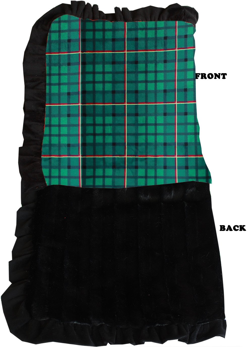 Dog, Puppy & Pet or Cat Sleepytime Cuddle Blankets, "Plaids" (Choose from Red or Green!) Green Plaid Carrier