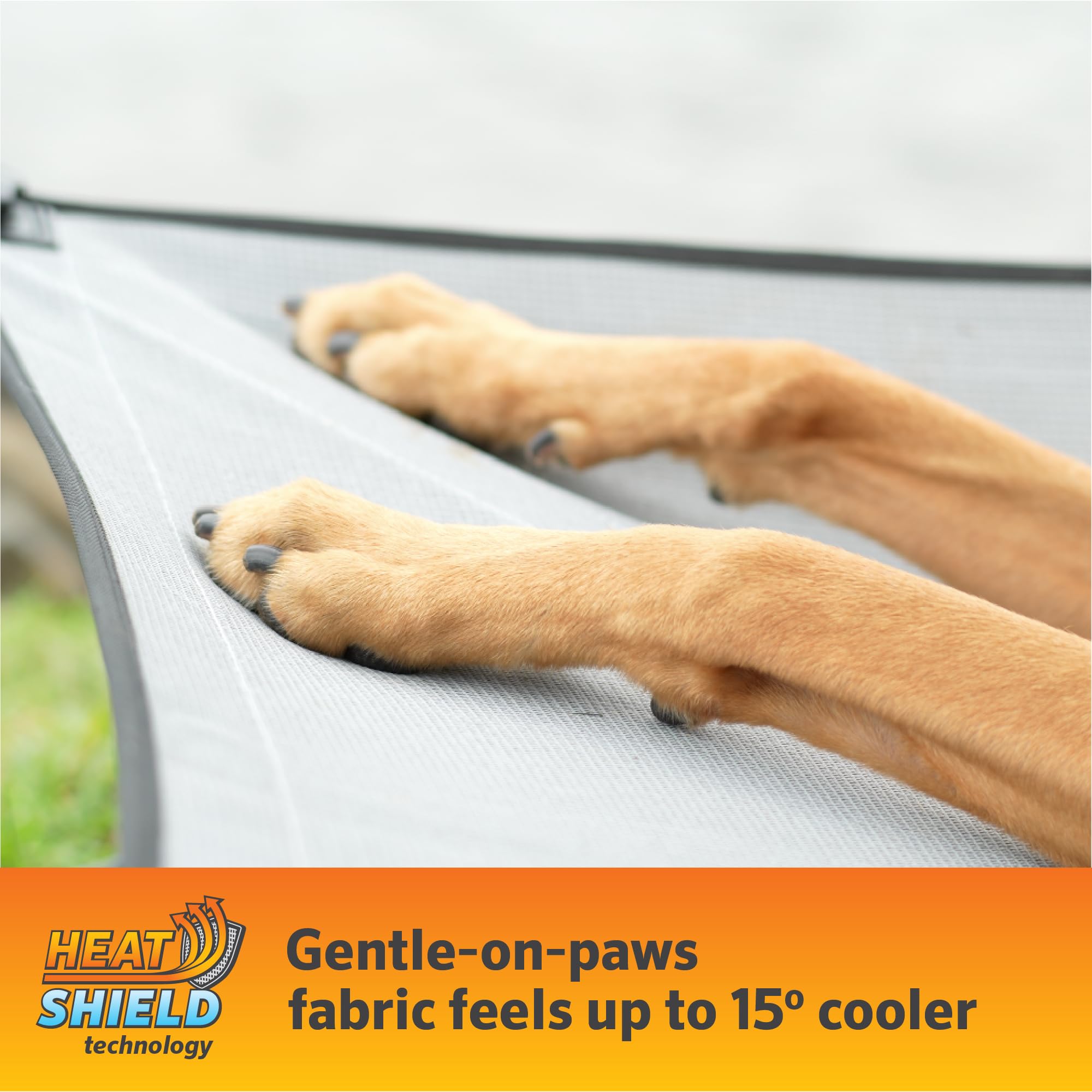 Coolaroo On-The-Go Elevated Dog Bed Kit - Portable & Cooling Travel Cot With Heatshield Fabric For Medium Dogs, Lightweight & Co