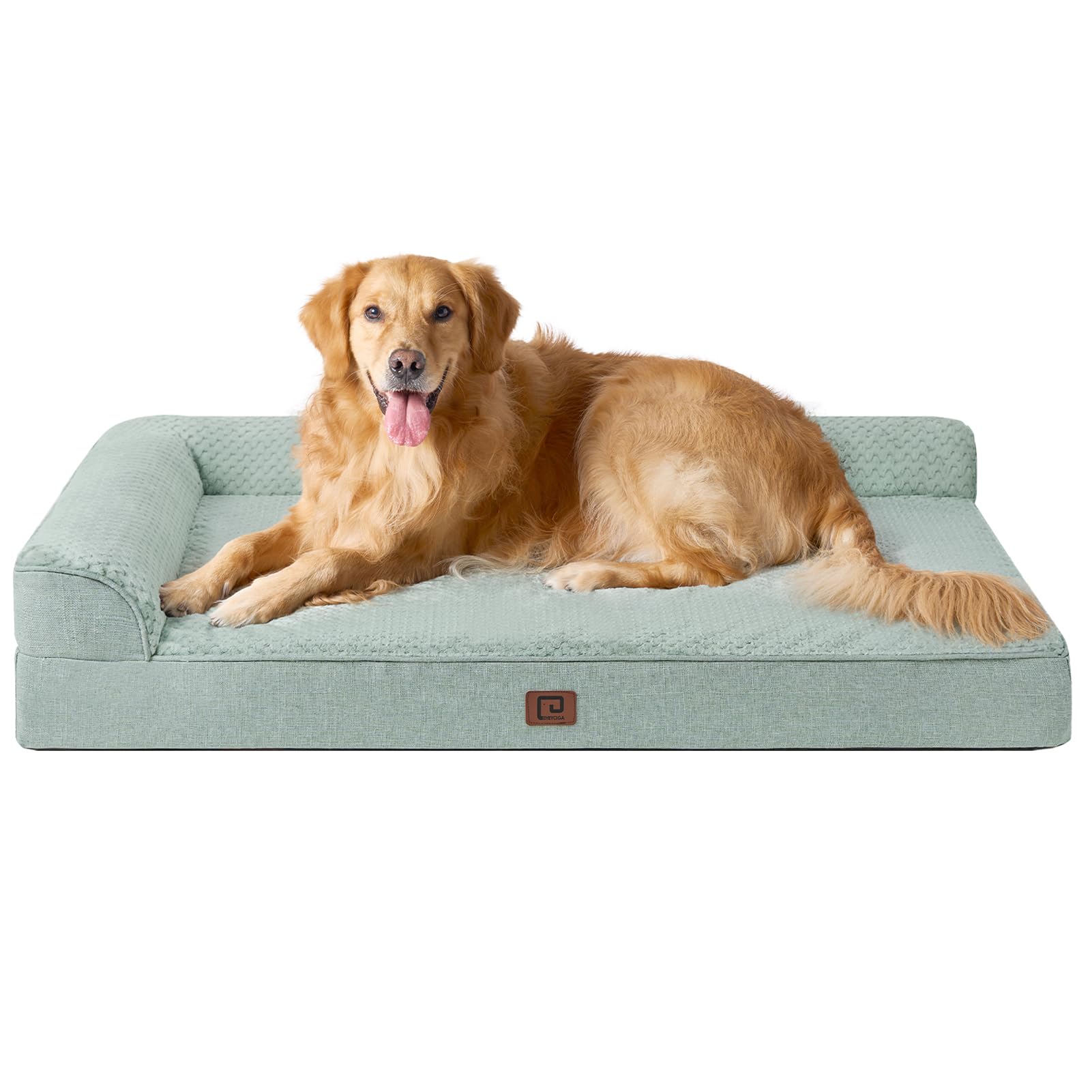 Eheyciga Memory Foam Orthopedic Xl Dog Bed, Washable Dog Bed With Waterproof Lining Removable Cover, Extra Large Dog Bed Sofa With Nonskid Bottom Xlarge Pet Couch Bed, 44X32 Inches, Greyish Green