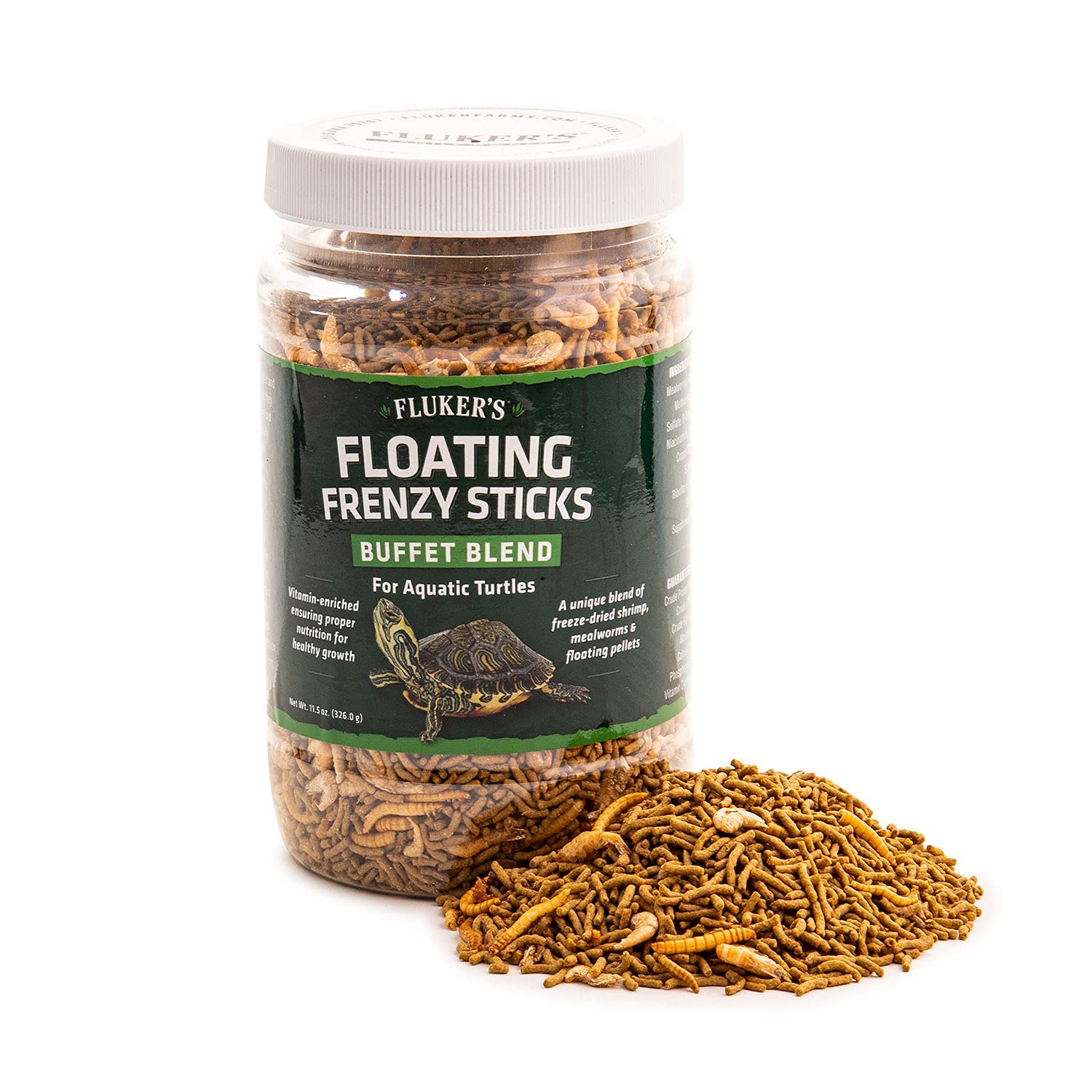 Flukers Aquatic Turtle Buffet Blend Feeding Frenzy Sticks, 11.5 oz