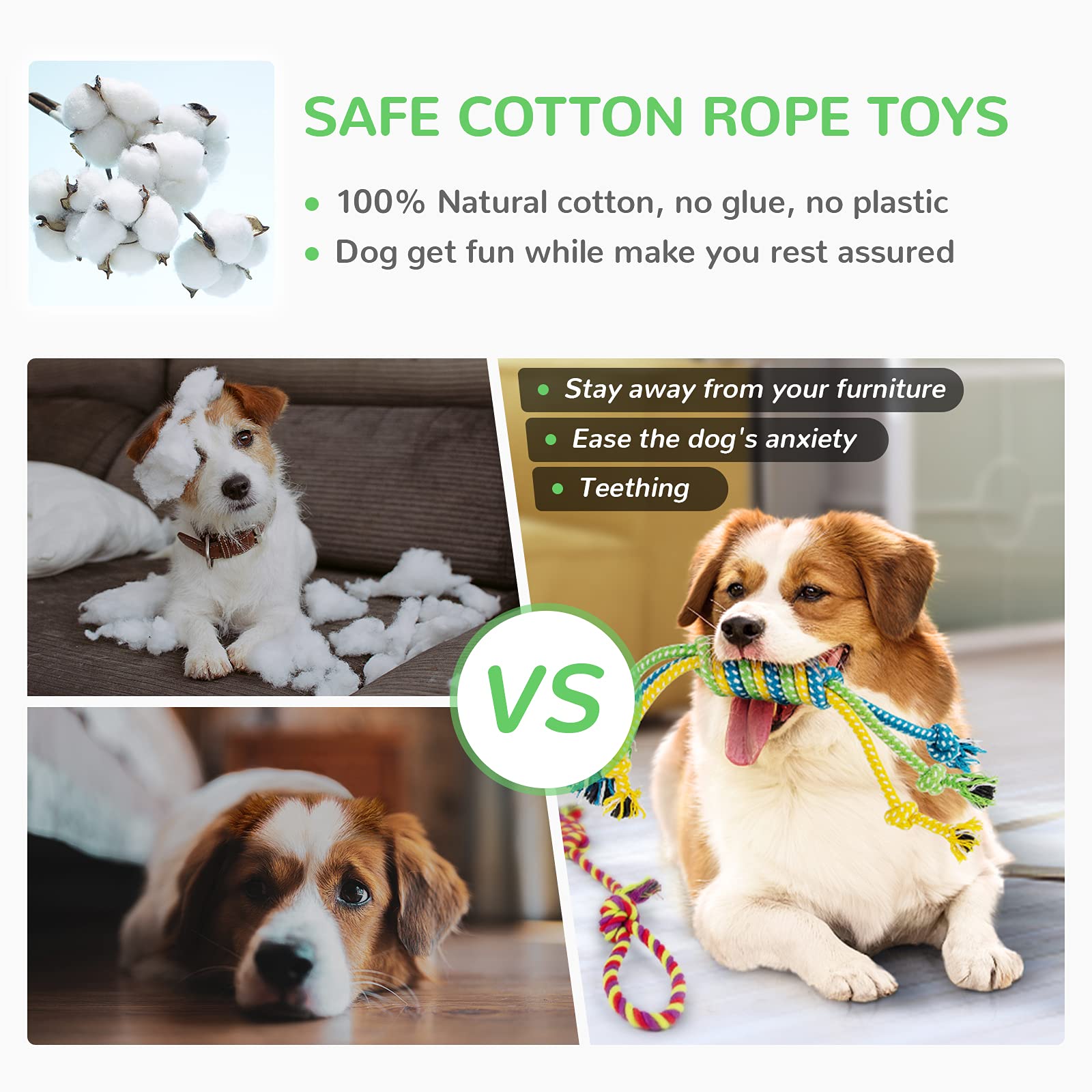 12 Pack Dog Squeaky Toys For Teething Cute Stuffed Plush Bundle Natural Cotton Puppy Rope/ Dog Chew Toys For Puppies Pet Toys For Small Dogs