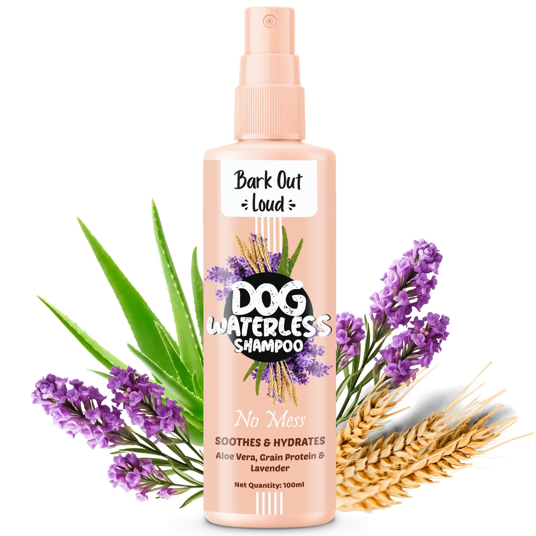 Bark Out Loud - Waterless Dry Dog Shampoo | Aloe Vera, Milk Protein, Lavender & Chamomile | Anti-Bacterial, Itch Relief, Hydrati