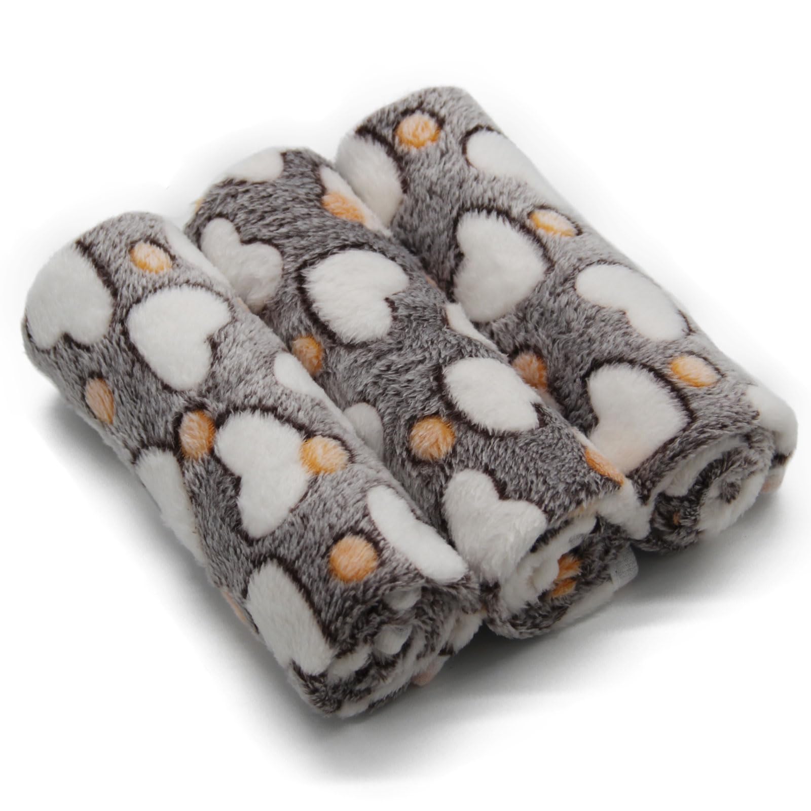 1 Pack 3 Puppy Blankets Super Soft Warm Sleep Mat Grey Cute Print Blanket Fluffy Fleece Pet Blanket Flannel Throw Dog Blankets F