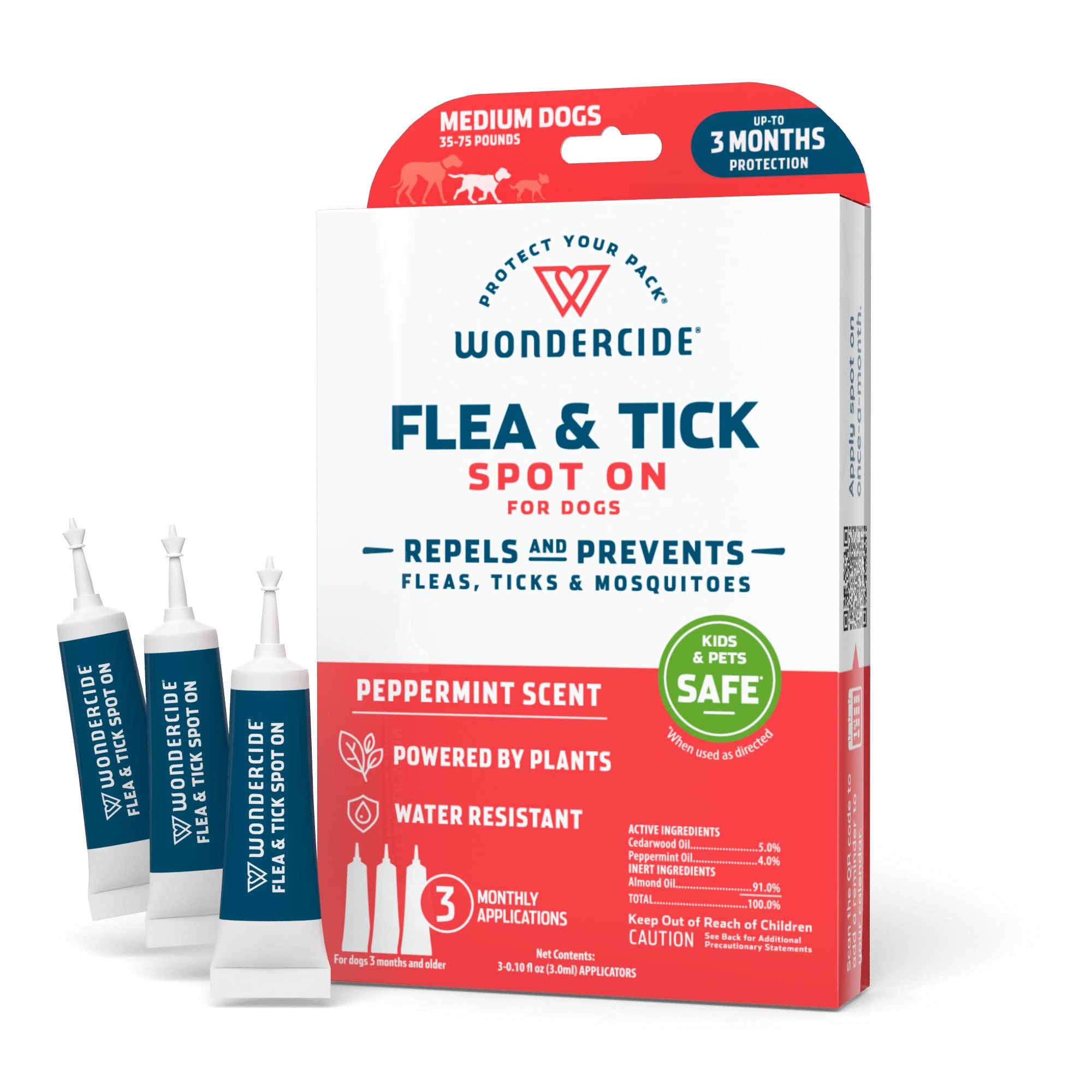 Wondercide Flea and Tick Spot On for Dogs-Medium-Peppermint