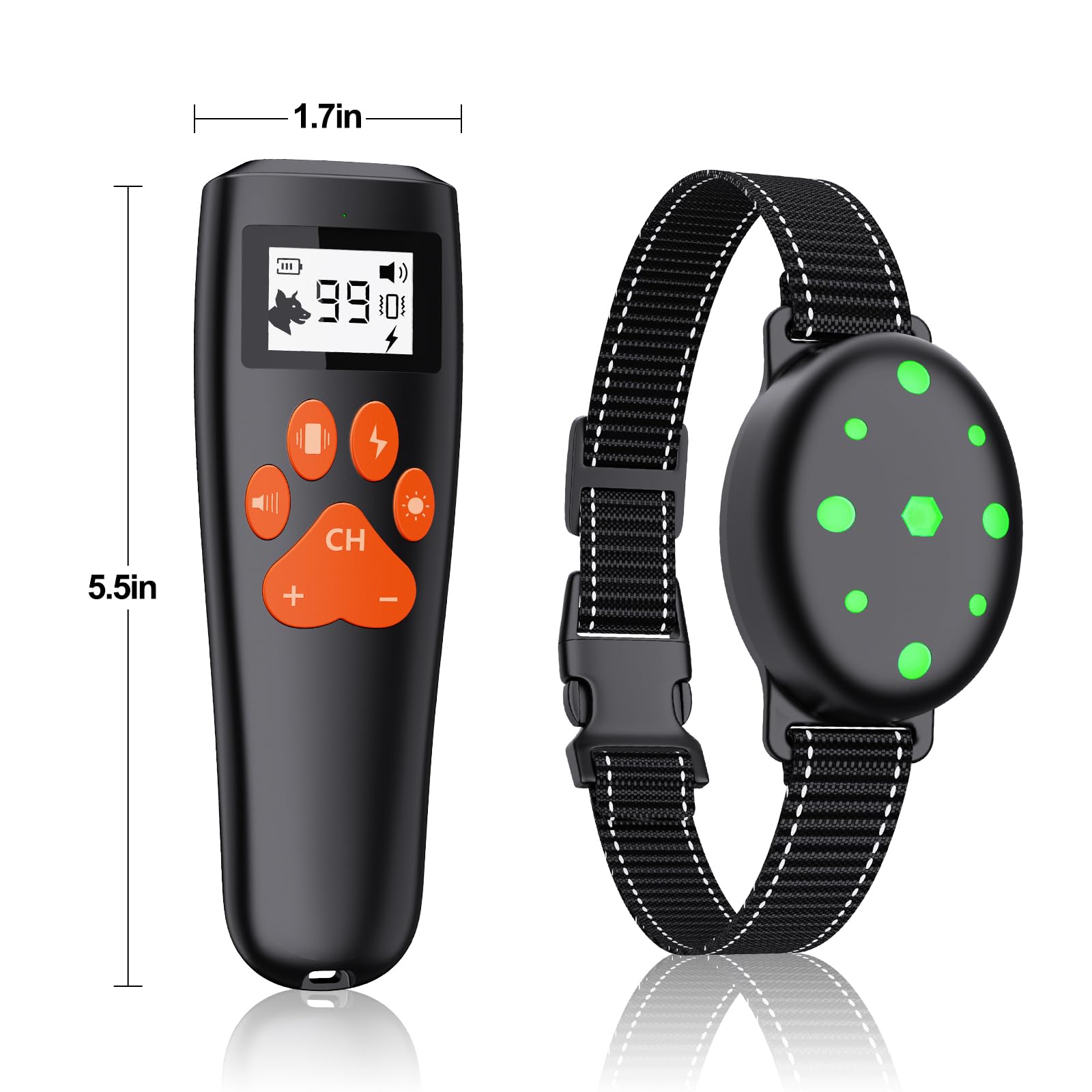 Shock Collar, Rechargeable Electric Dog Training Collar, 1000Ft Remote Range Dog Training Collar With Beep Vibration And Shock,