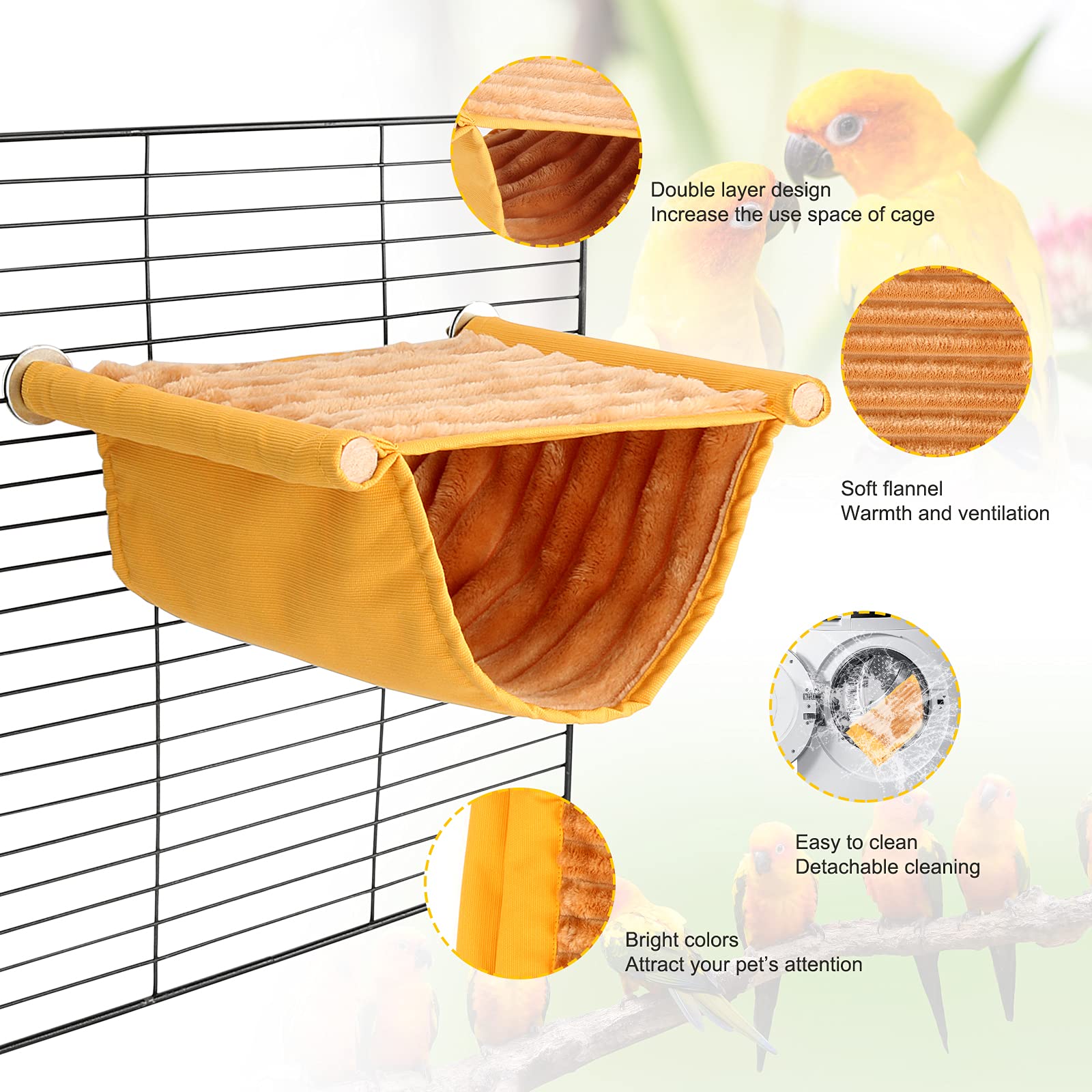 Bwogue Winter Warm Bird Nest Bed Hanging Hammock Snuggle Hut Parrot House Tent Toy Bird Cage Perch For Parakeet Budgies Cockatie