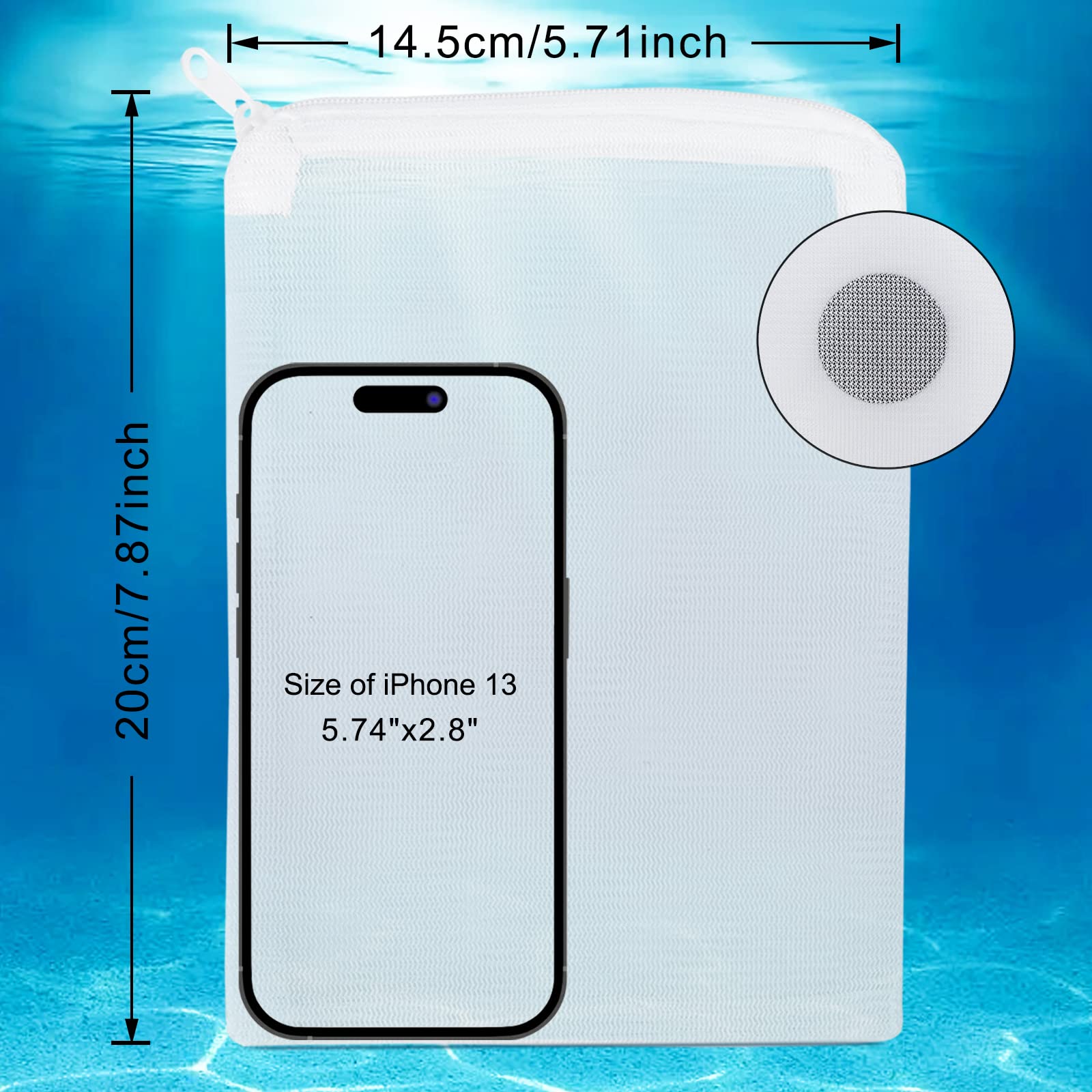 Segarty Filter Media Bags, 10 Pack 0.5Mm Fine Mesh 7.7 X 6 Inch White Reusable Nylon Aquarium Net Bags With Plastic Zipper For A