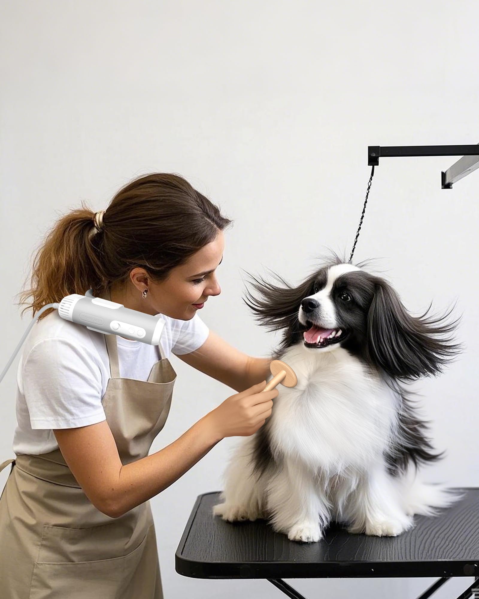 L&W Bros. Hands-Free Dog Dryer - Powerful & Professional Pet Blow Dryer For Small & Medium Dogs & Cats, Adjustable Airflow, Easy