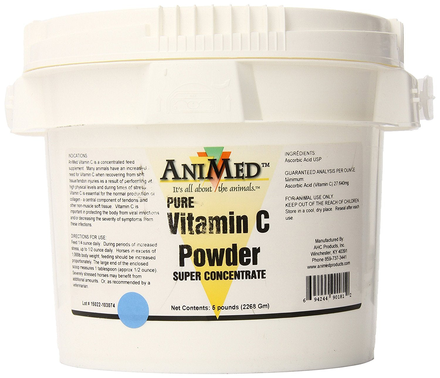 AniMed Vitamin C Pure Ascorbic Acid for Horses, 5-Pound
